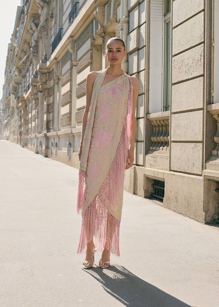asymmetrical dress with embroidered fringes Mango - Asymmetrical dress with embroidered fringes