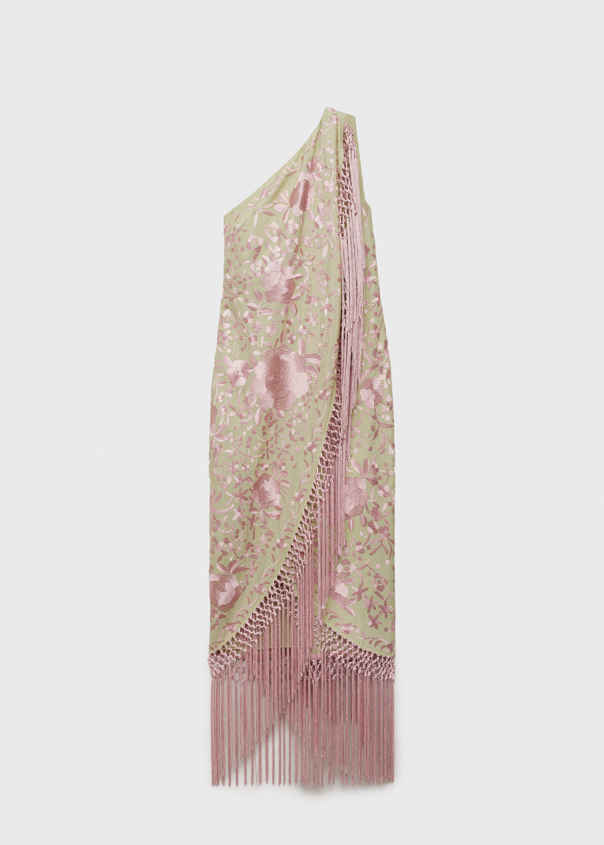 Robe asymétrique broderie à franges - Article sans modèle