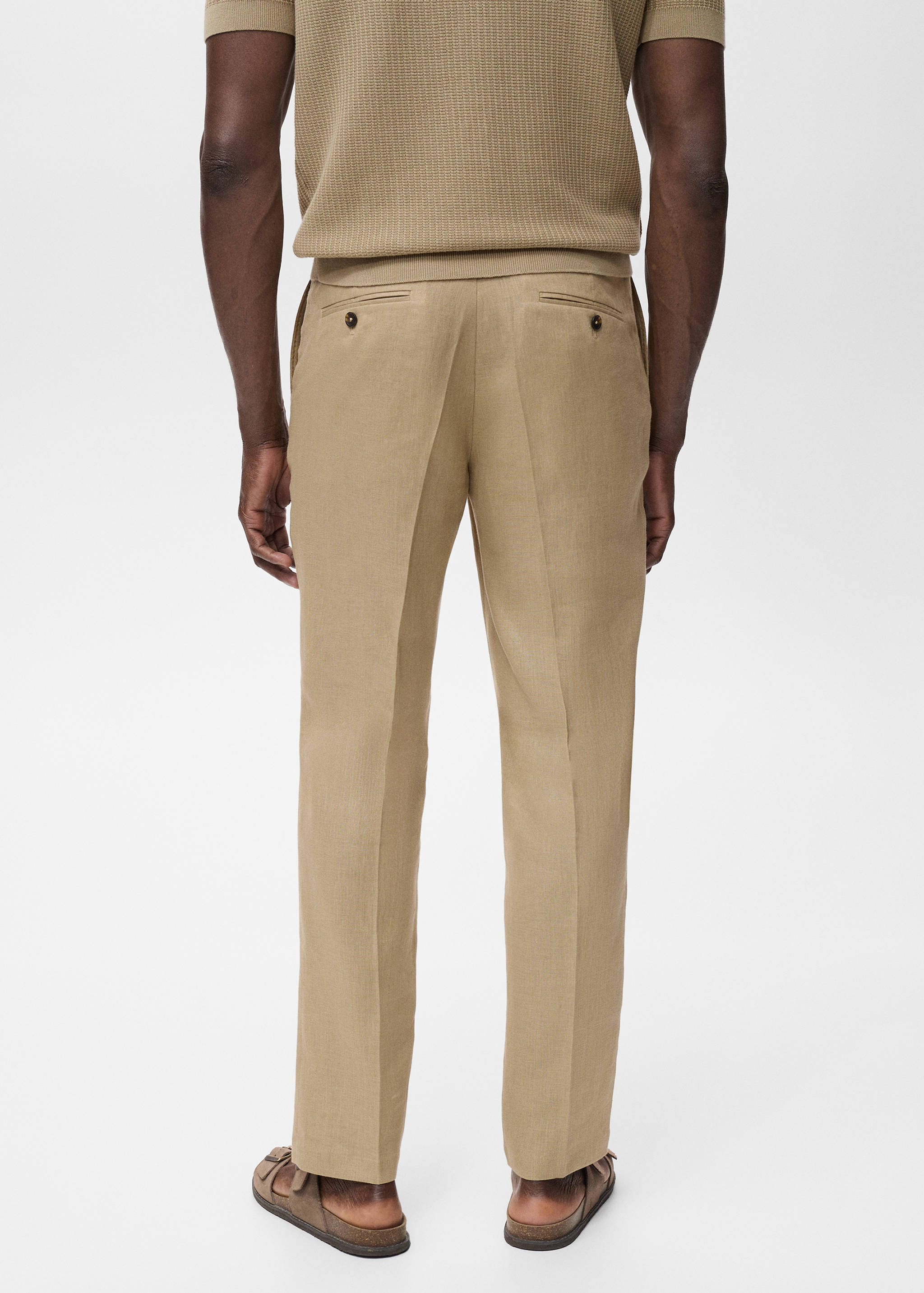 Slim-fit 100% linen trousers - Reverse of the article