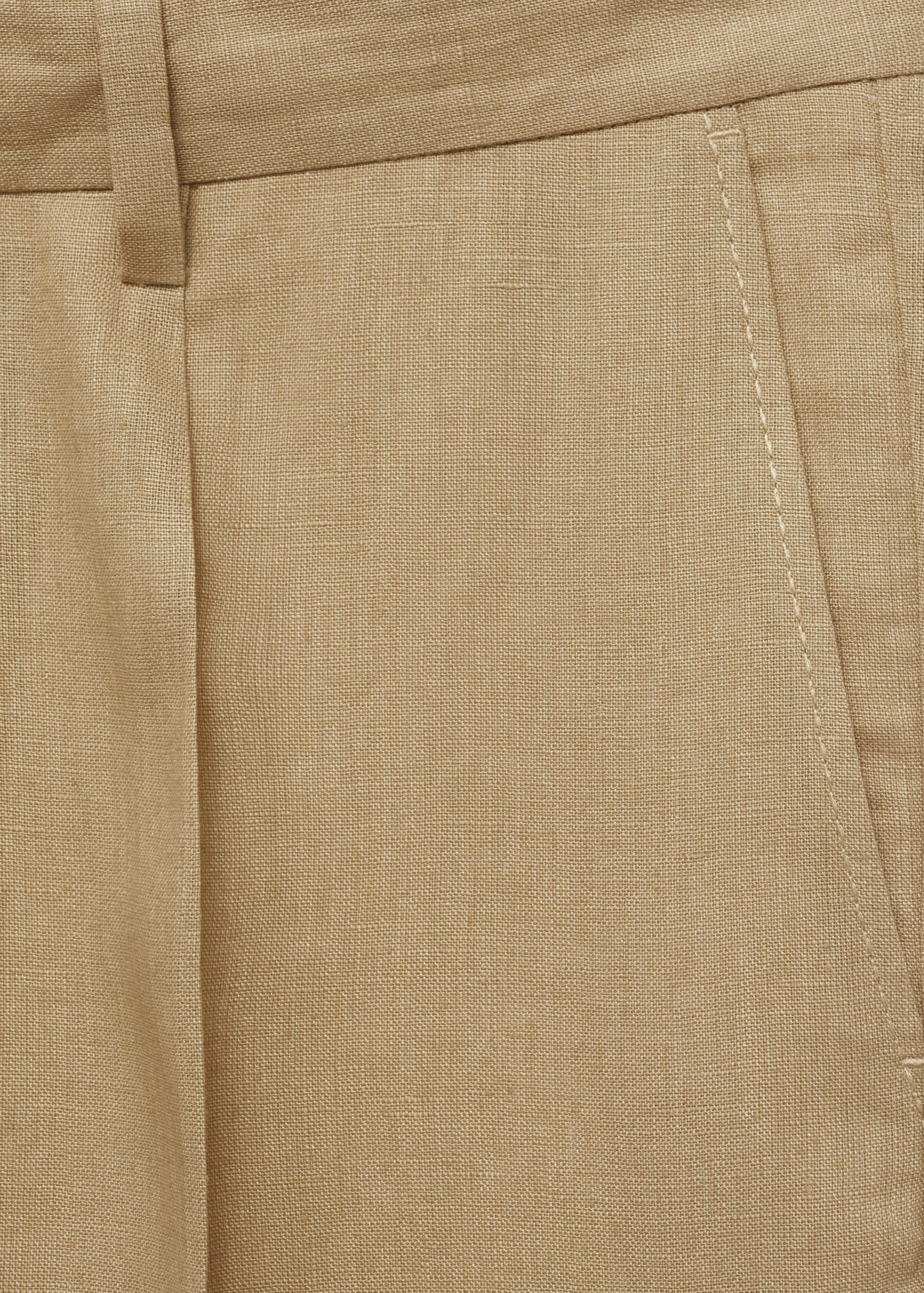 Slim-fit 100% linen trousers - Details of the article 0