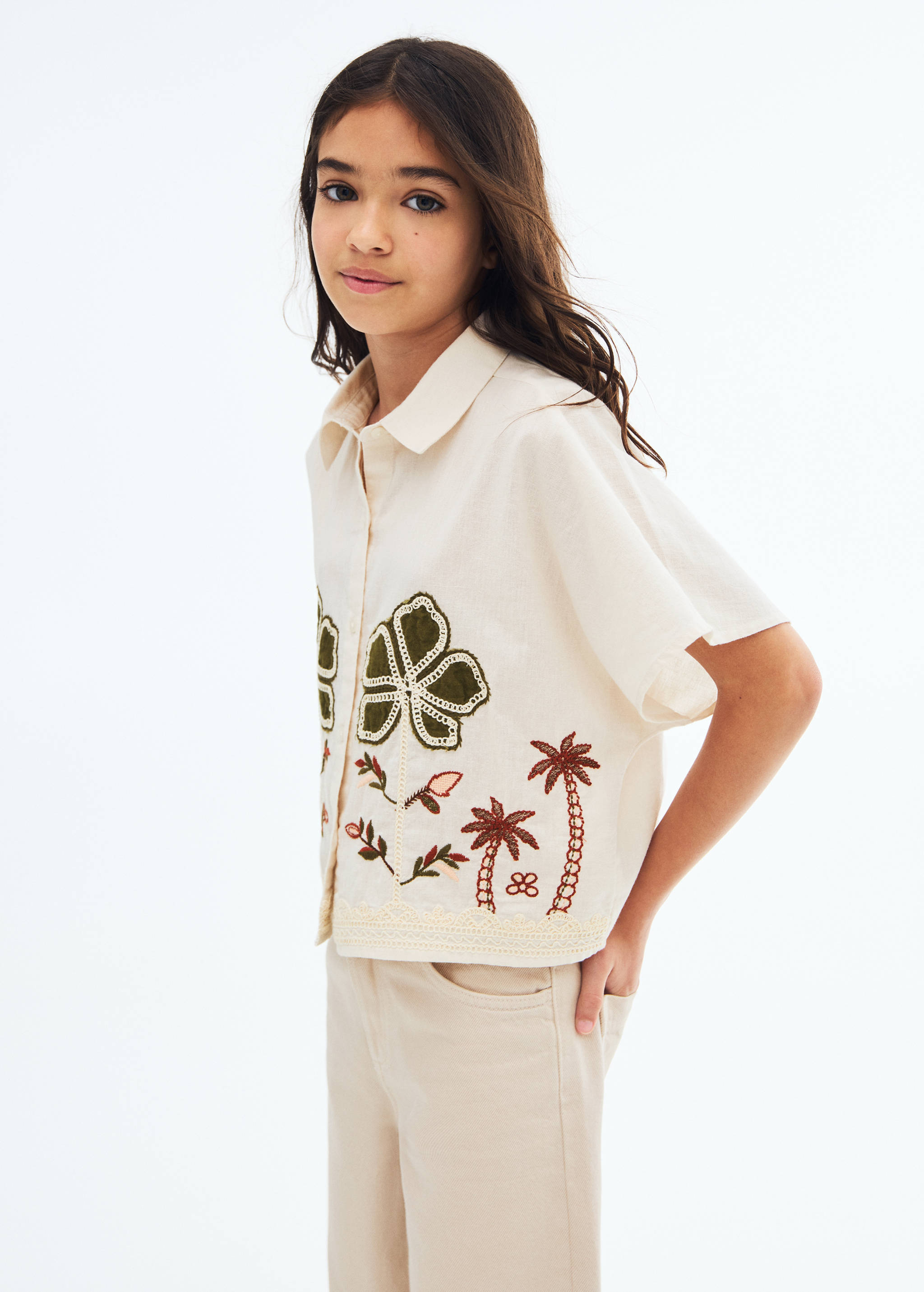 Wideleg low frayed hem jeans - Medium plane