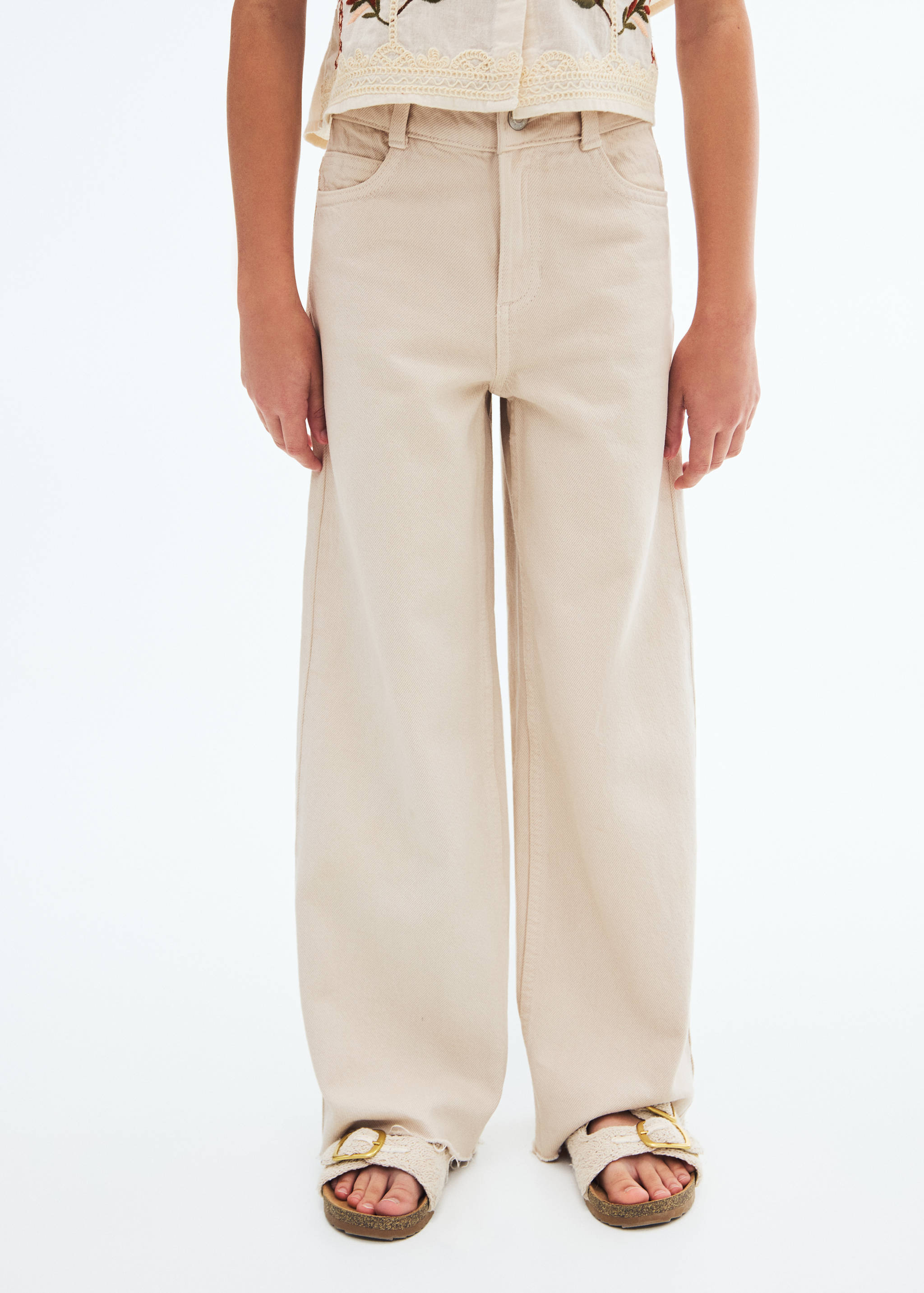 Wideleg low frayed hem jeans - Details of the article 6