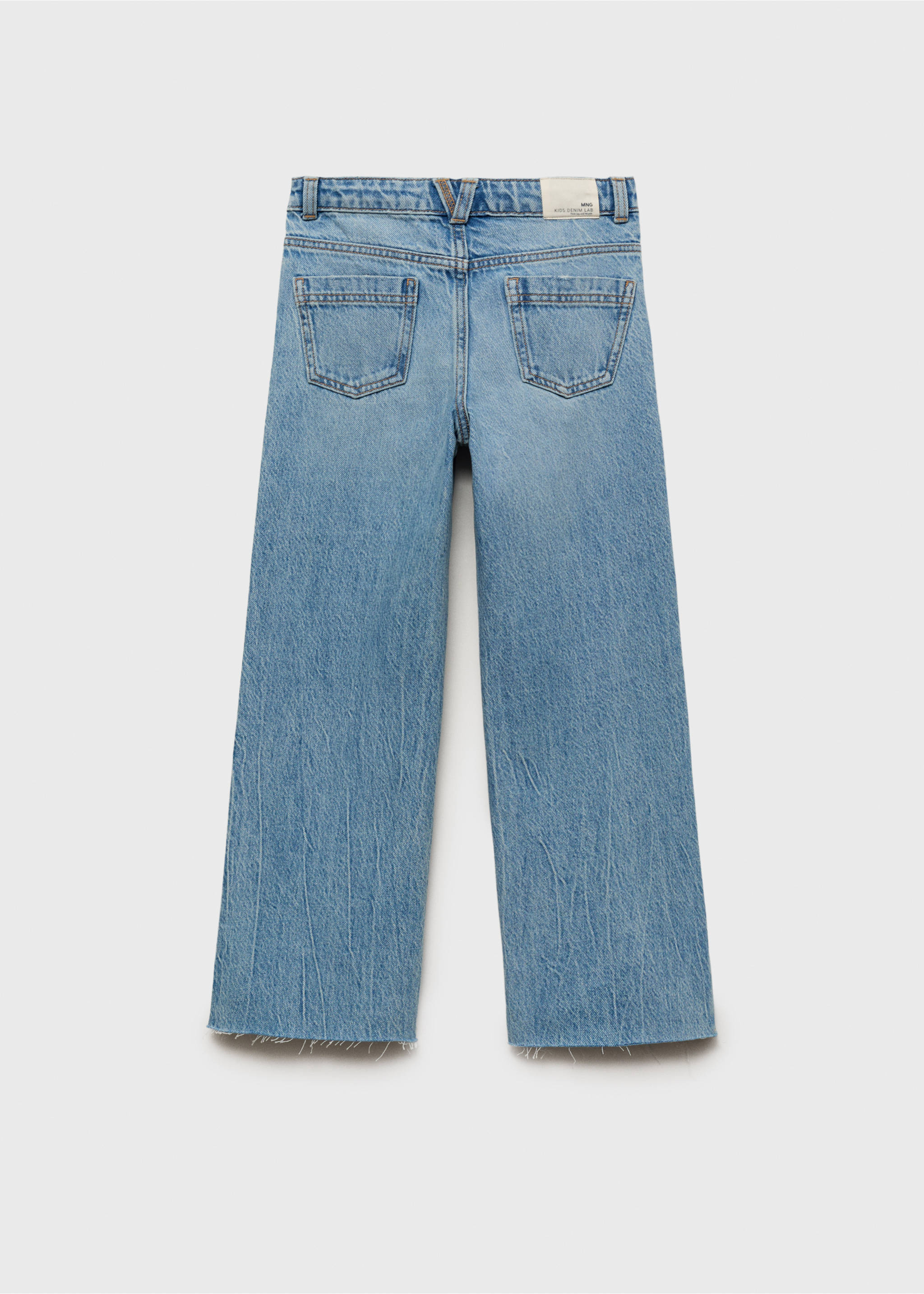 Wideleg low frayed hem jeans - Reverse of the article, Medium Blue. Ref: 17021247-00.