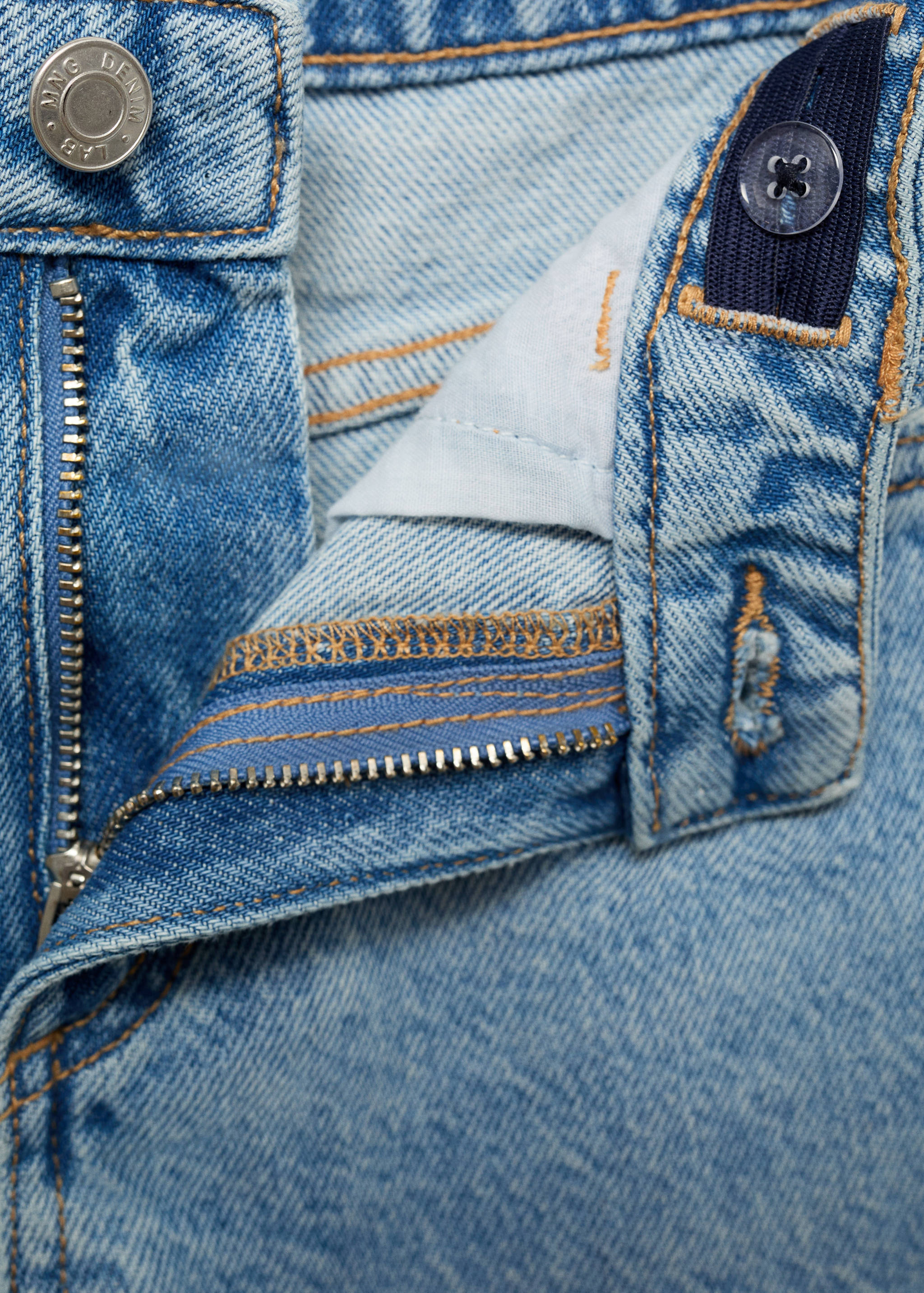 Wideleg low frayed hem jeans - Details of the article 8