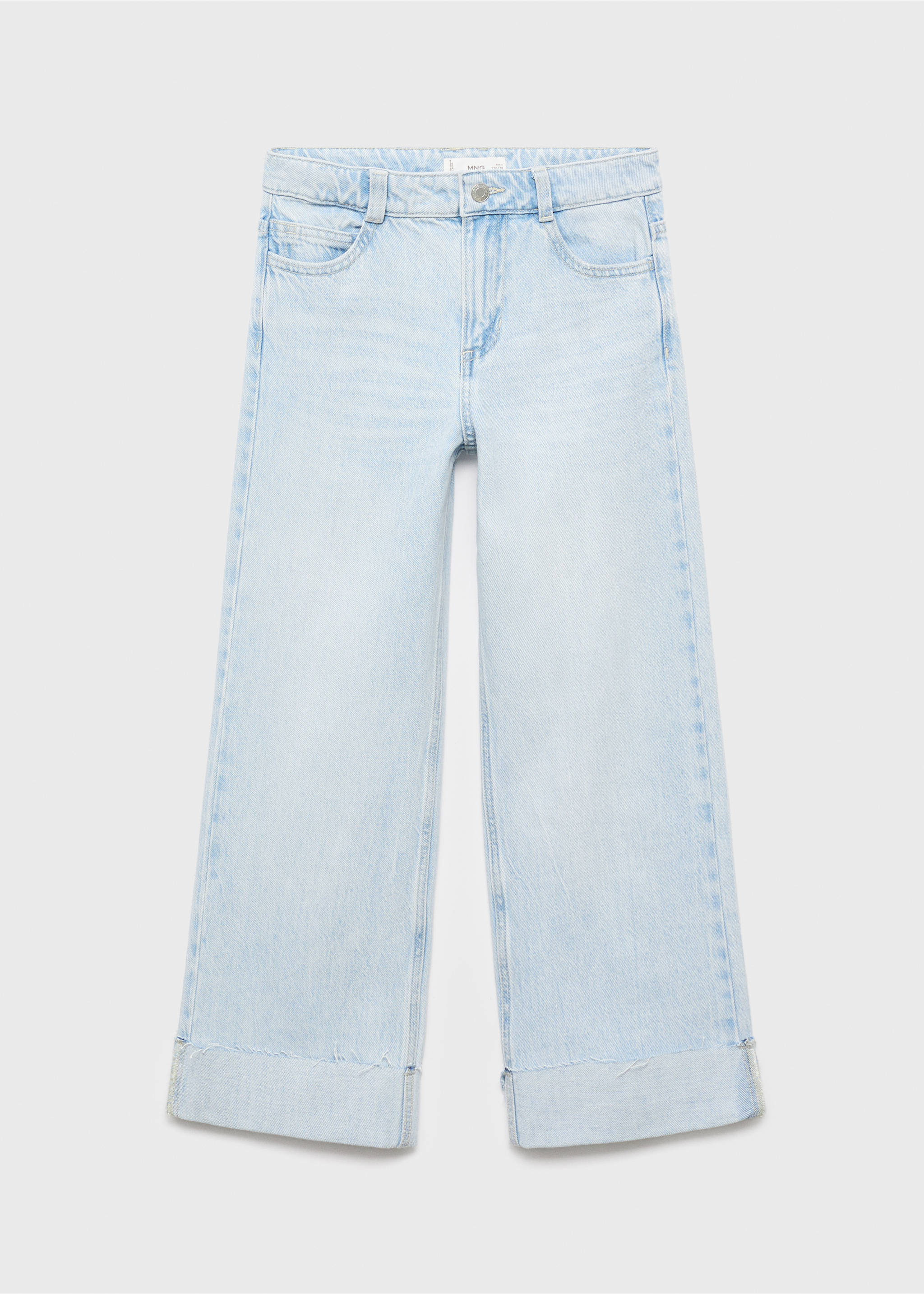 Wideleg-Jeans mit Saum-Umschlag - Artikel ohne Model, Hellblau. Ref: 17021248-00.