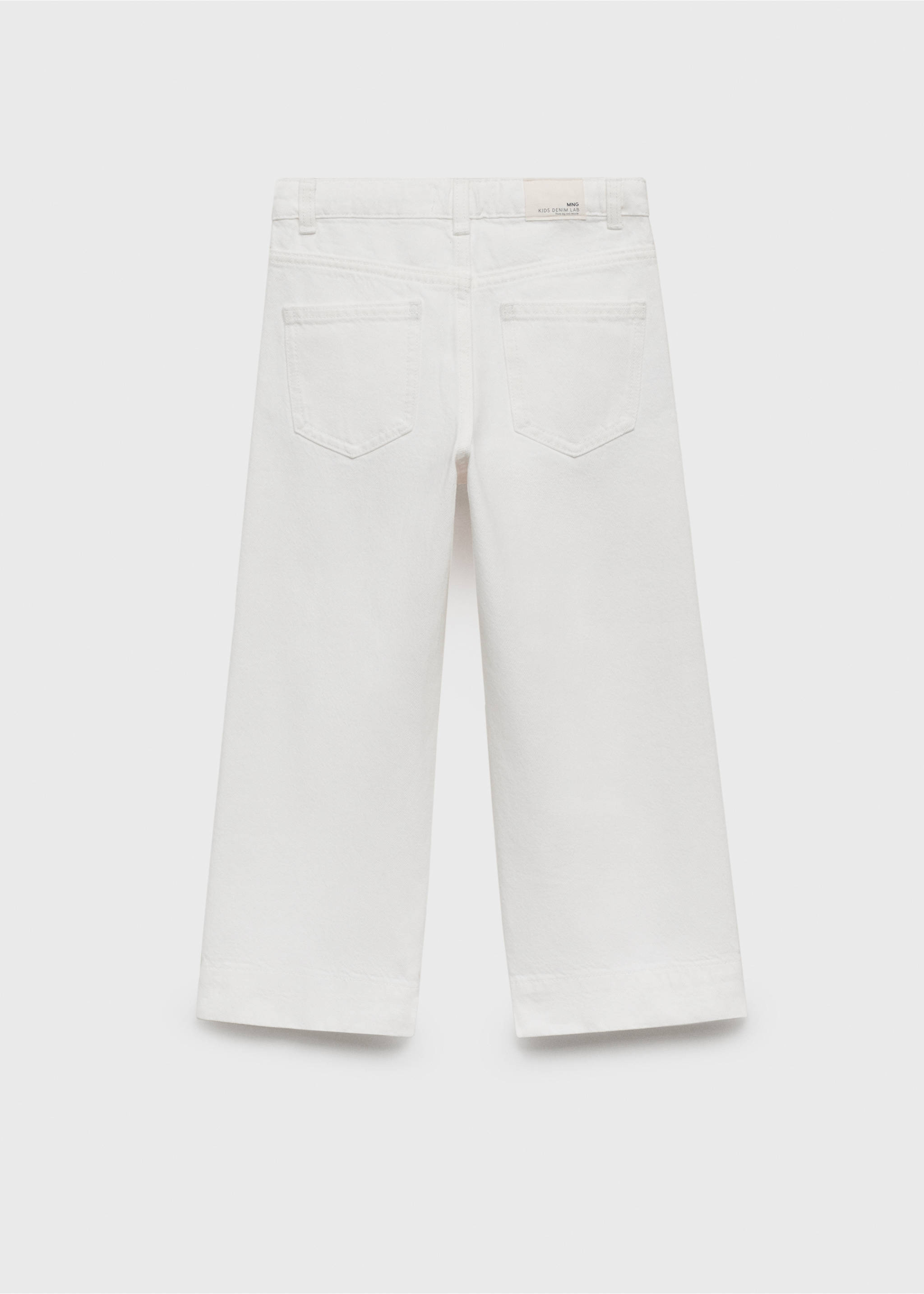 Calças de ganga culotte com pormenor de costura - Verso do artigo, Branco. Ref: 17021249-00.