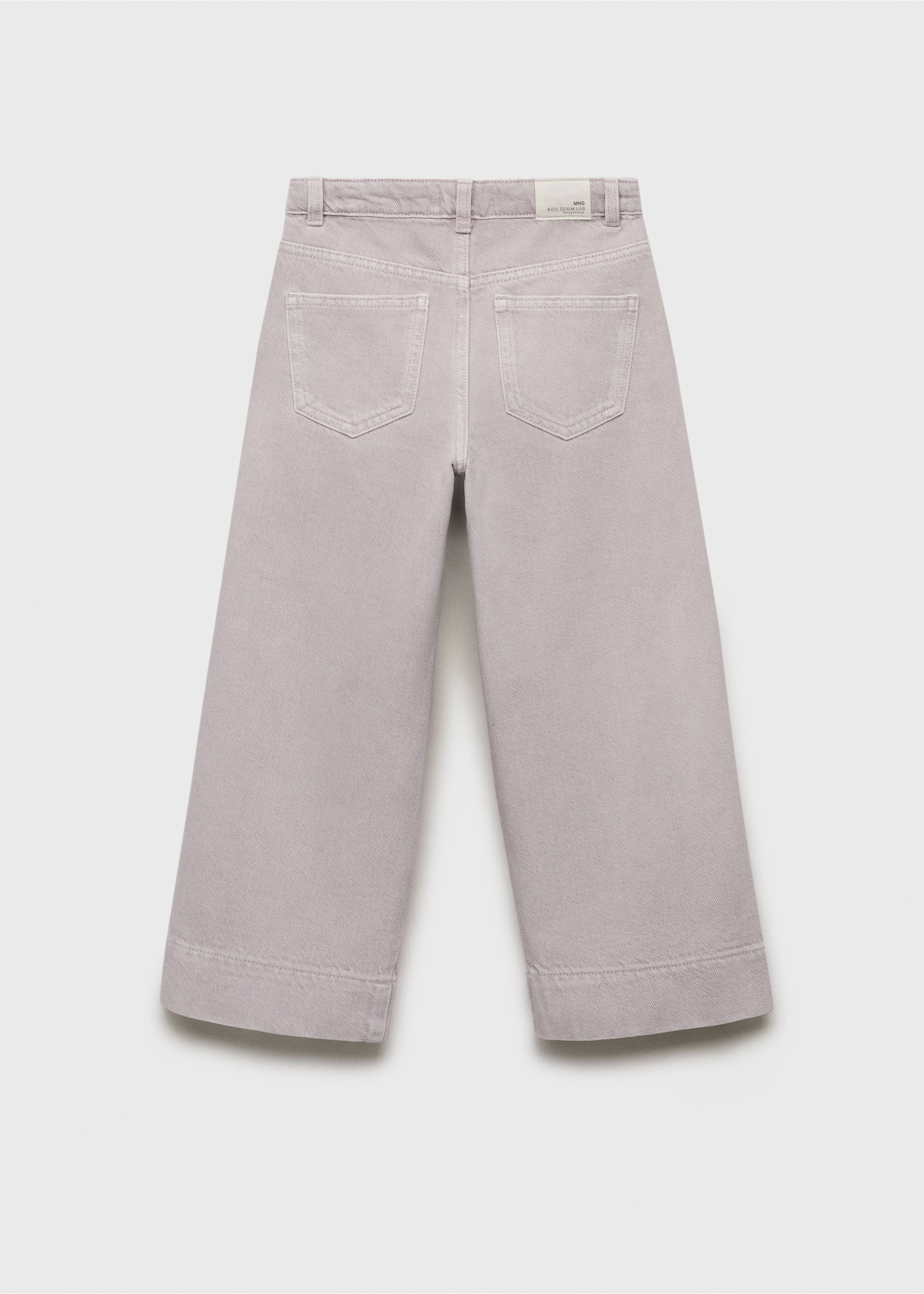 Culotte džíny s detaily stehu - Zadní strana zboží, Světle/pastelově purpurová. Ref: 17021249-00.