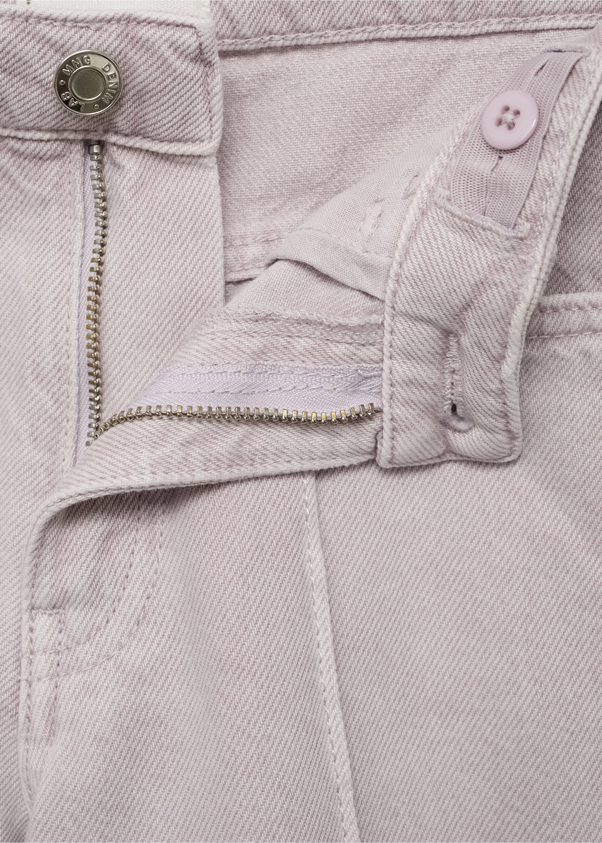 Culotte džíny s detaily stehu - Detail zboží 8, Světle/pastelově purpurová. Ref: 17021249-00.