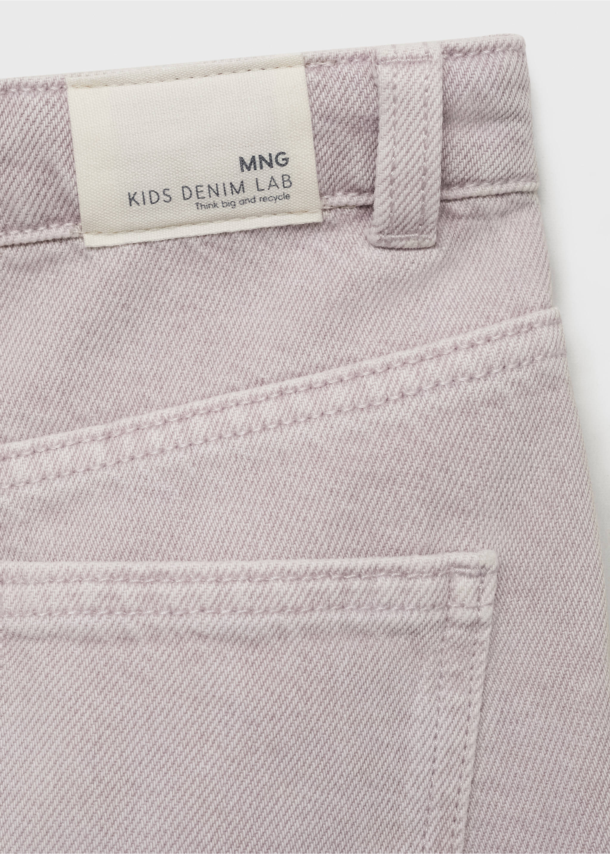 Culotte džíny s detaily stehu - Detail zboží 0, Světle/pastelově purpurová. Ref: 17021249-00.