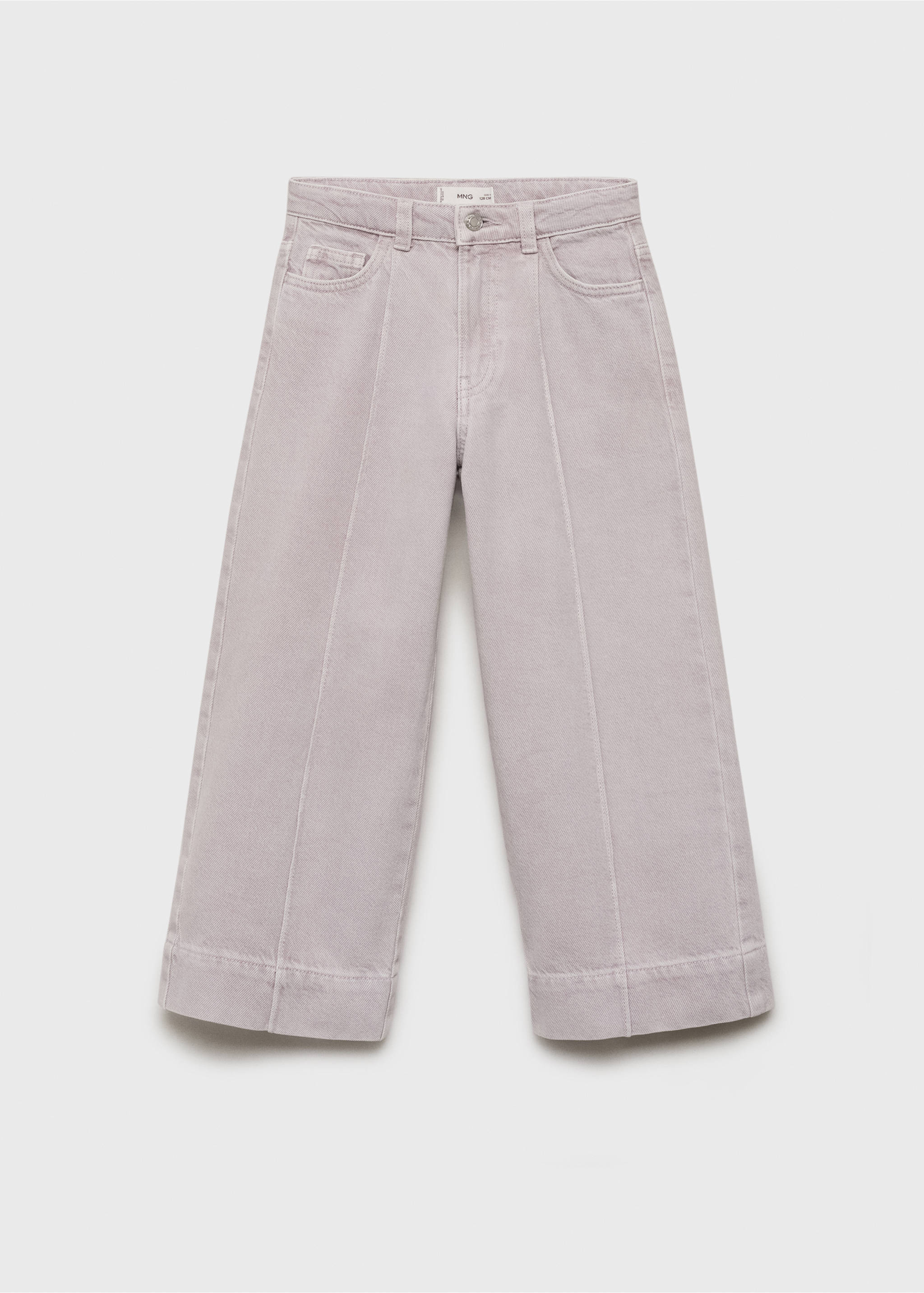 Culotte jeans with seam detail - Article without model, Light/Pastel Purple. Ref: 17021249-00.