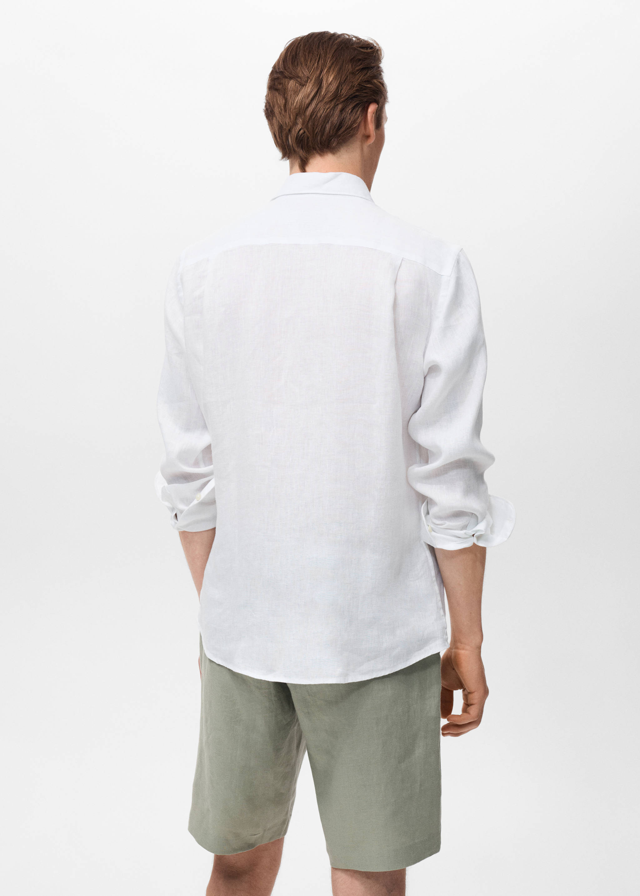 100% linen regular-fit shirt - Reverse of the article