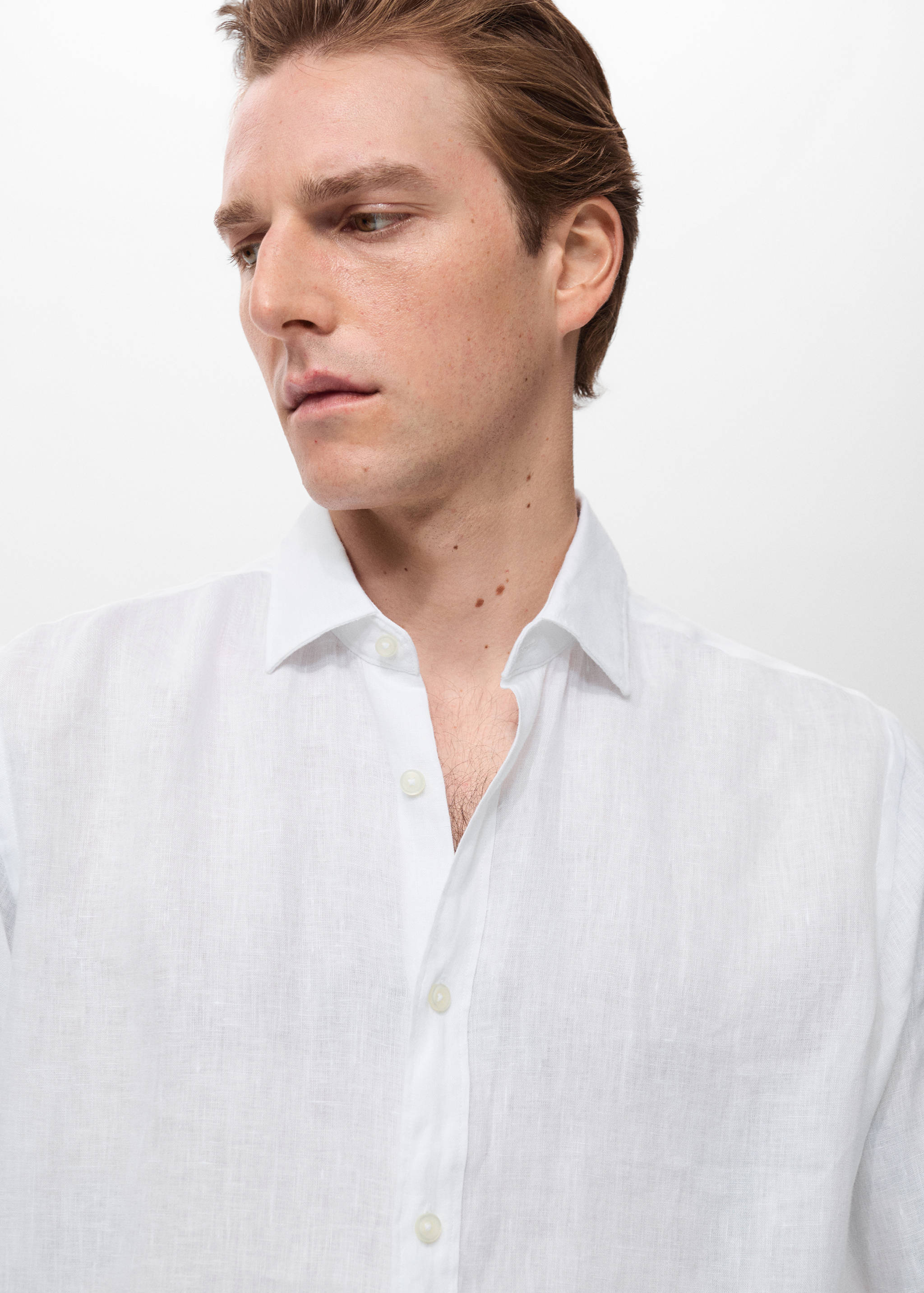 100% linen regular-fit shirt - Details of the article 1