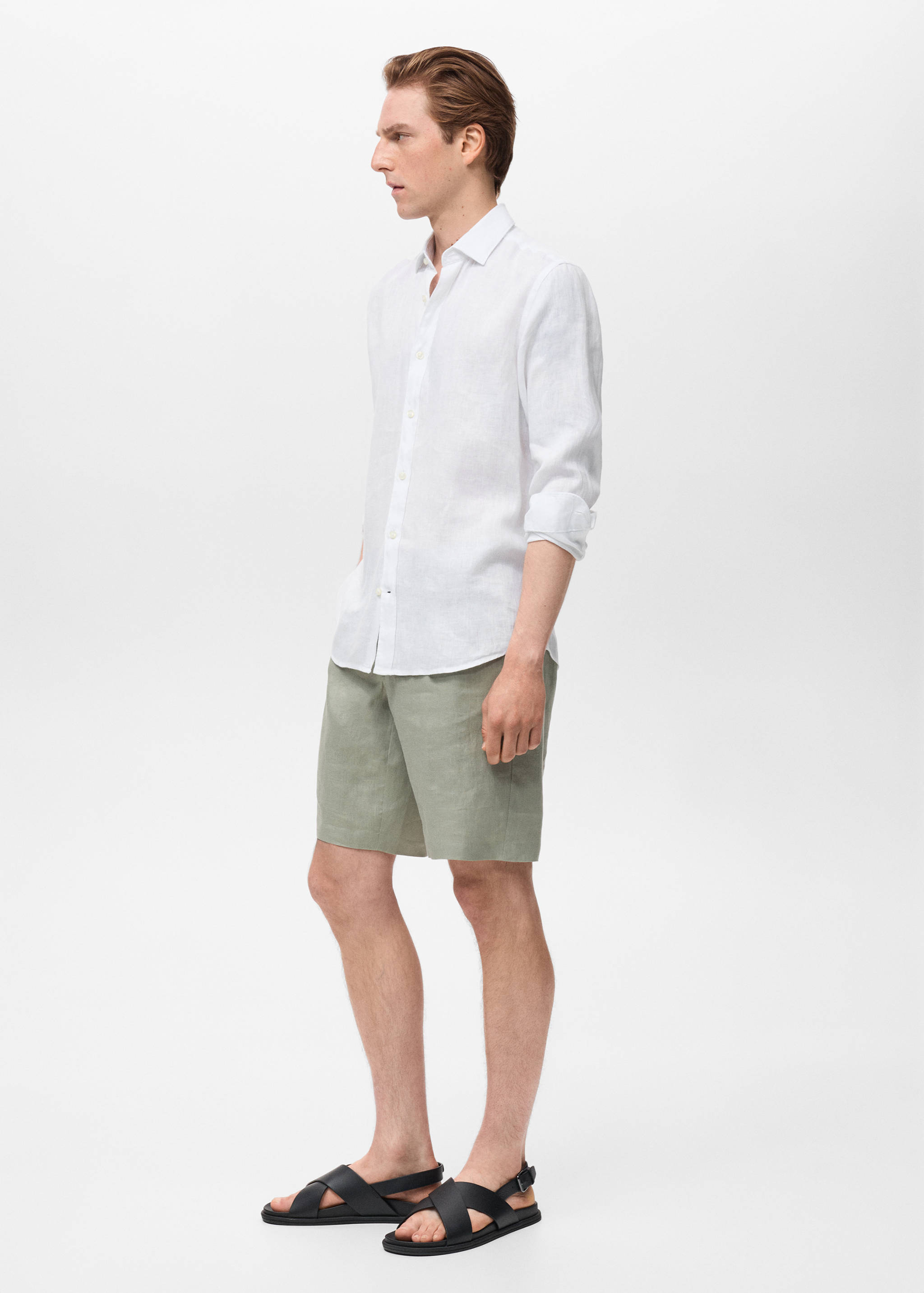 100% linen regular-fit shirt - Details of the article 2