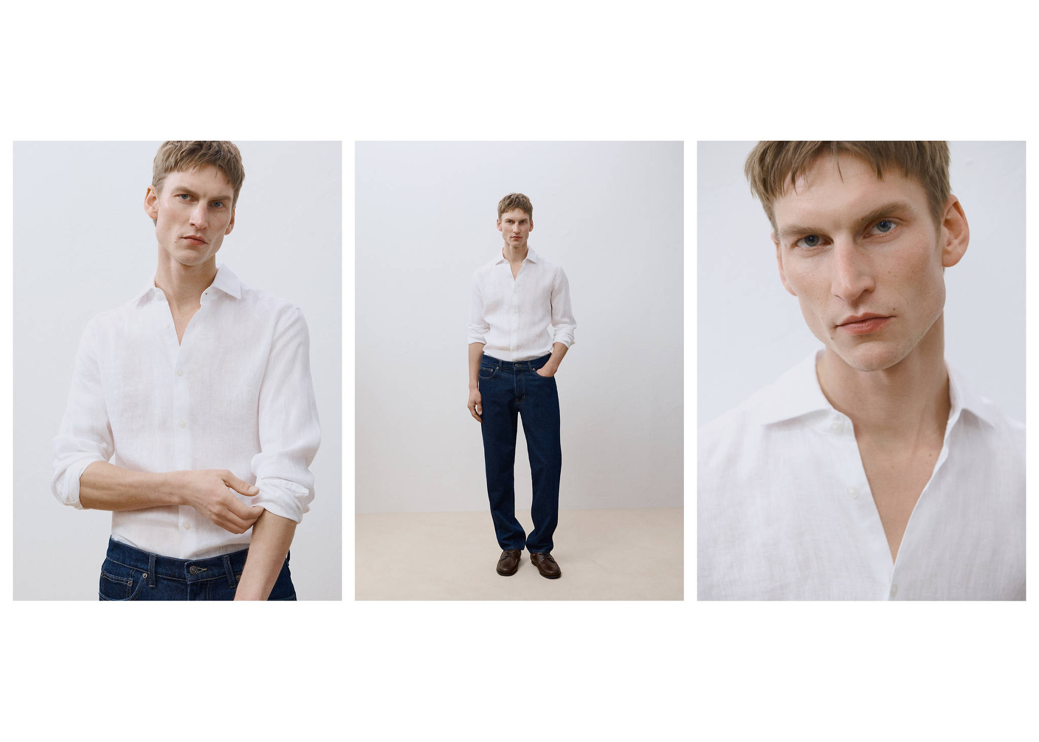 100% linen regular-fit shirt - Panoramic plane