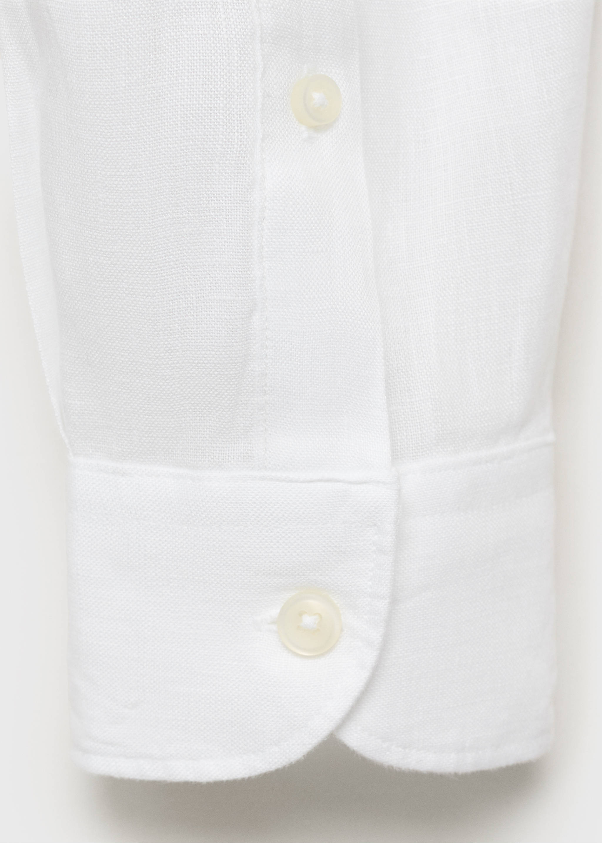 100% linen regular-fit shirt - Details of the article 0, White. Ref: 17021250-00.