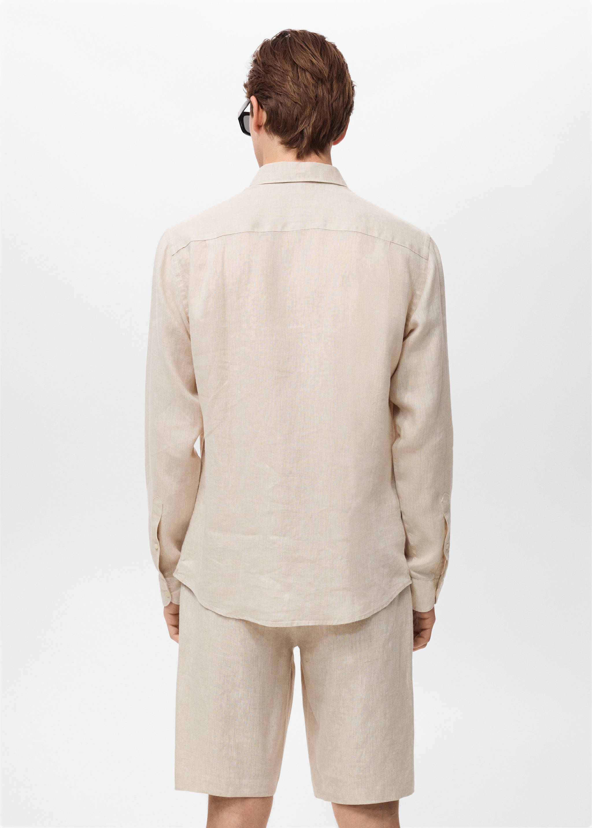 100% linen regular-fit shirt - Reverse of the article