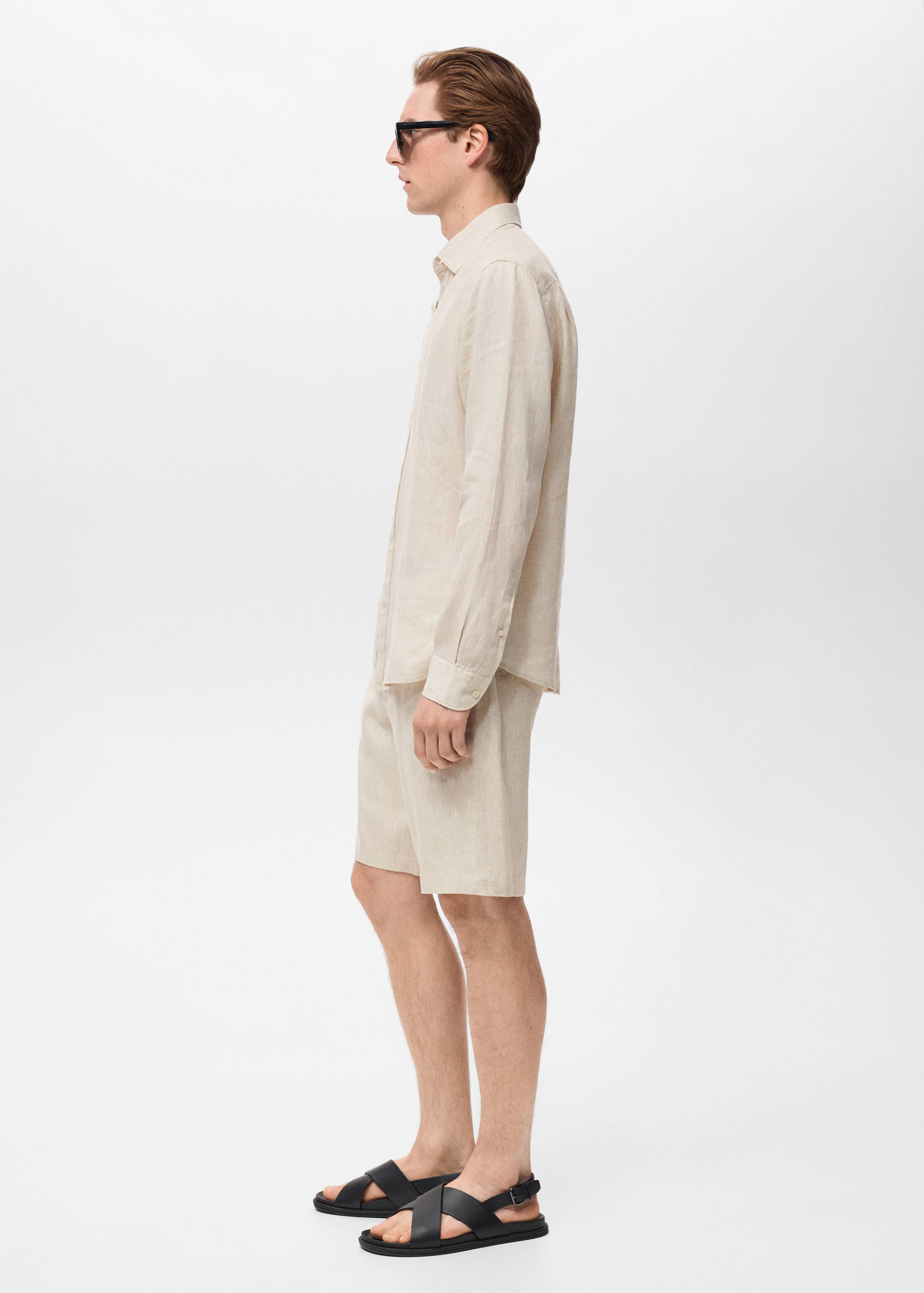 100% linen regular-fit shirt - Details of the article 2