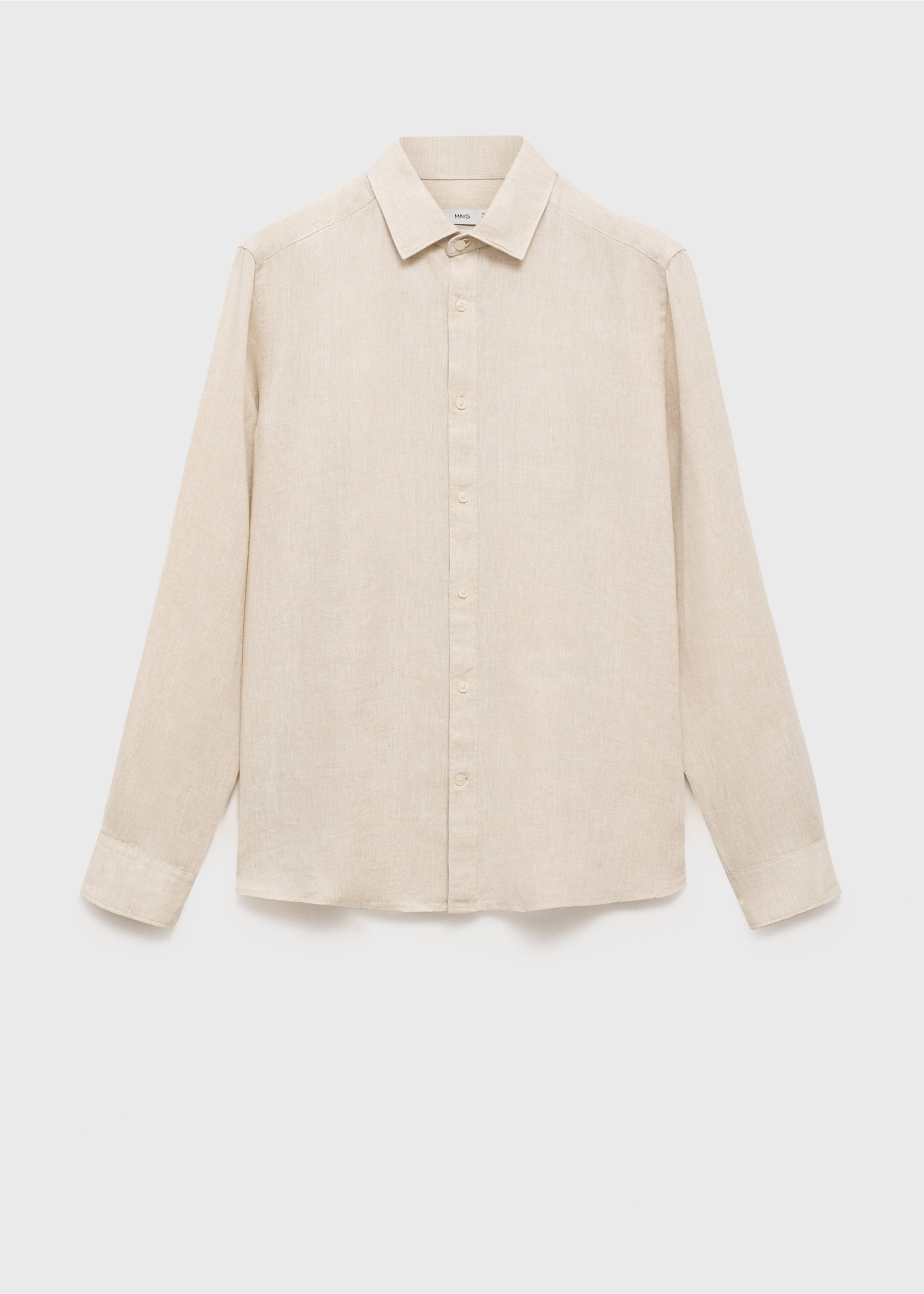 100% linen regular-fit shirt - Article without model, Sand. Ref: 17021250-00.