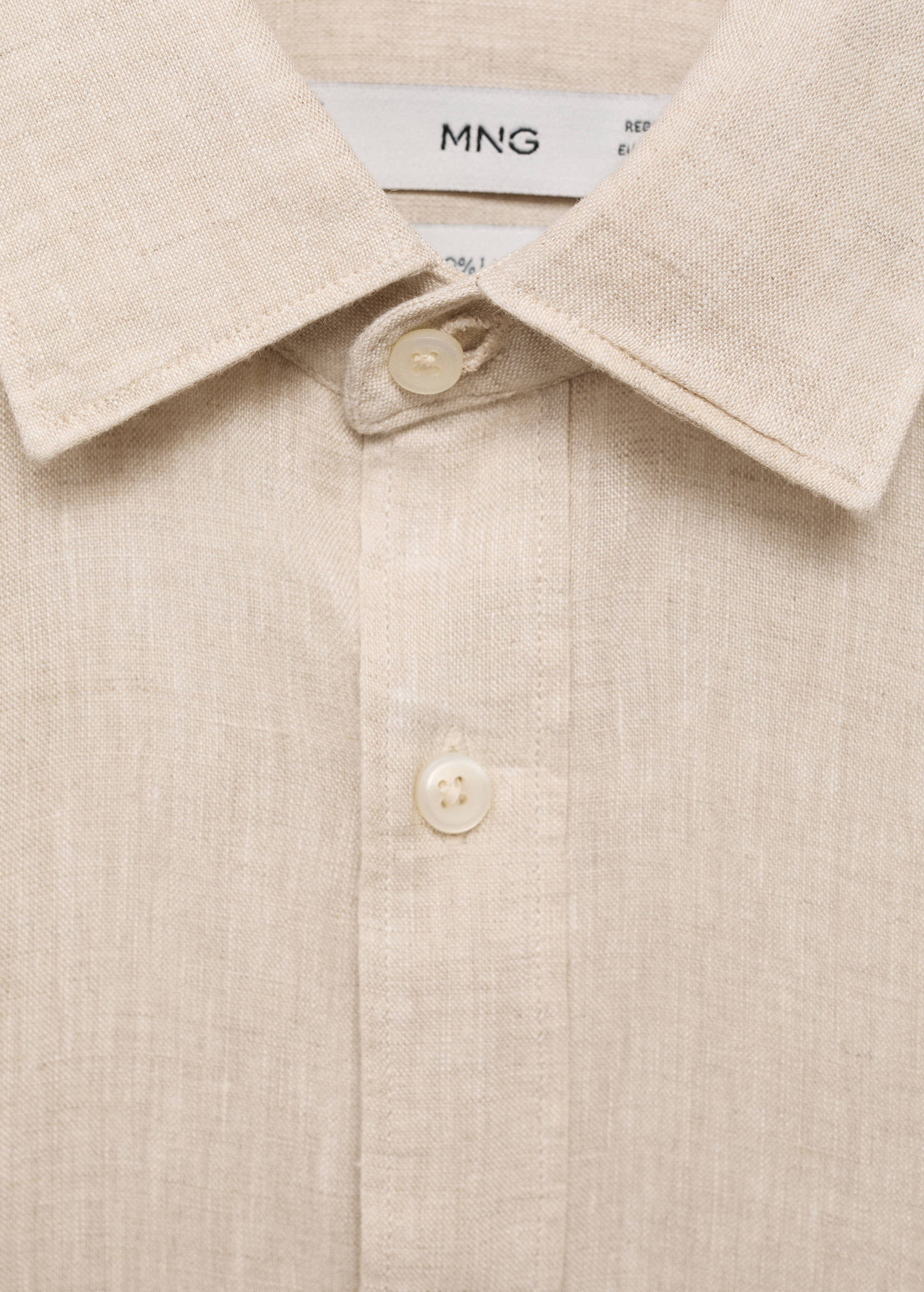 100% linen regular-fit shirt - Details of the article 8