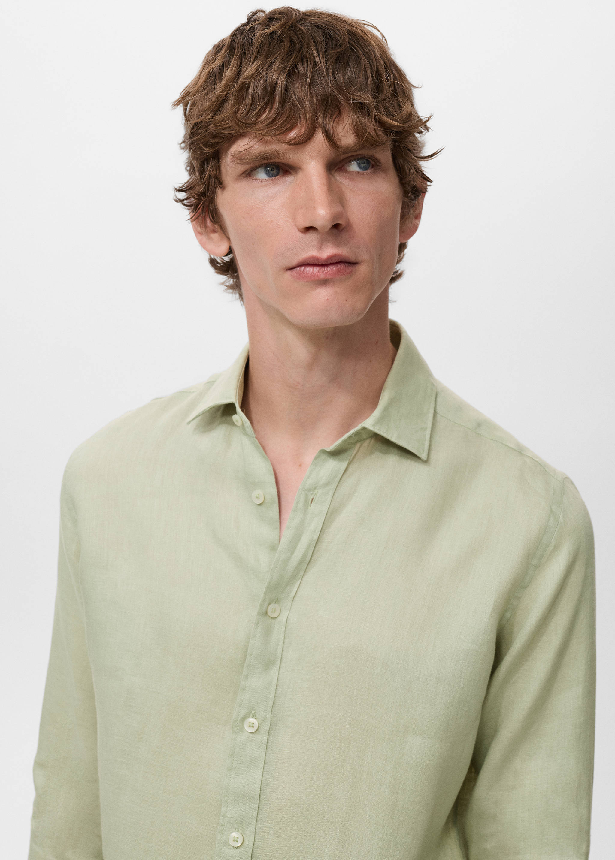 100% linen regular-fit shirt - Details of the article 1