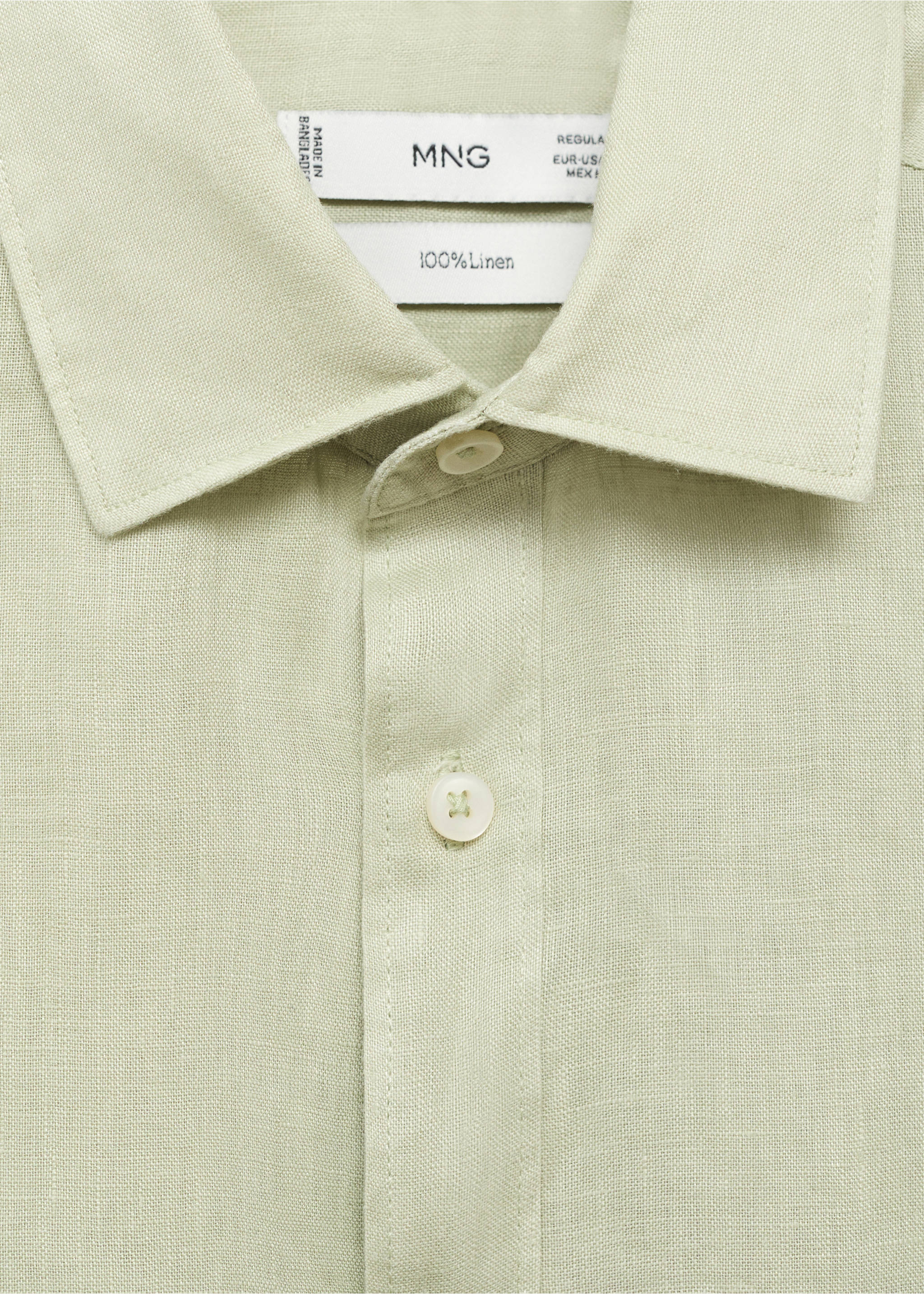 Chemise 100 % lin regular-fit - Détail de l'article 8, Vert pastel. Ref: 17021250-00.