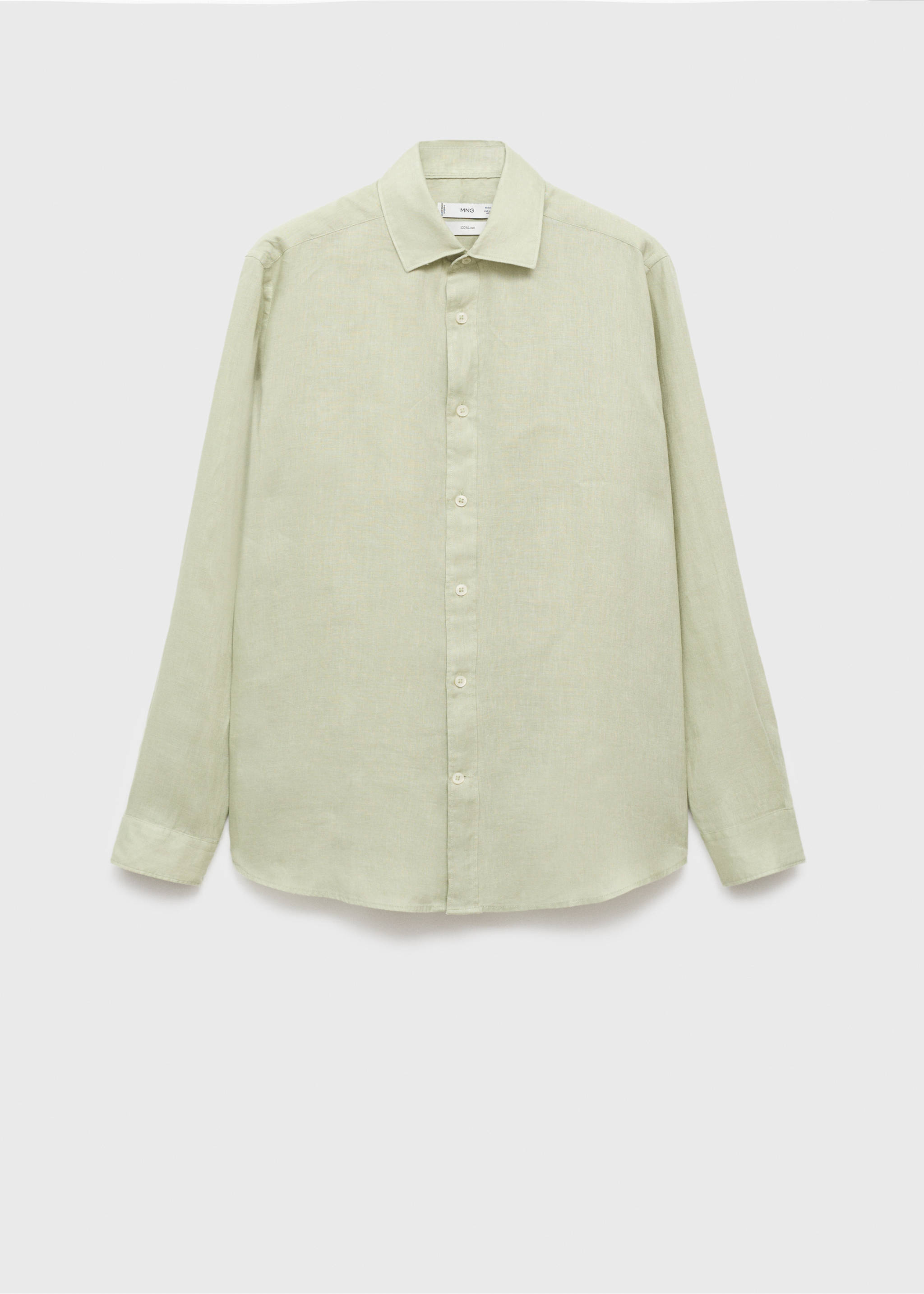 Chemise 100 % lin regular-fit - Article sans modèle, Vert pastel. Ref: 17021250-00.
