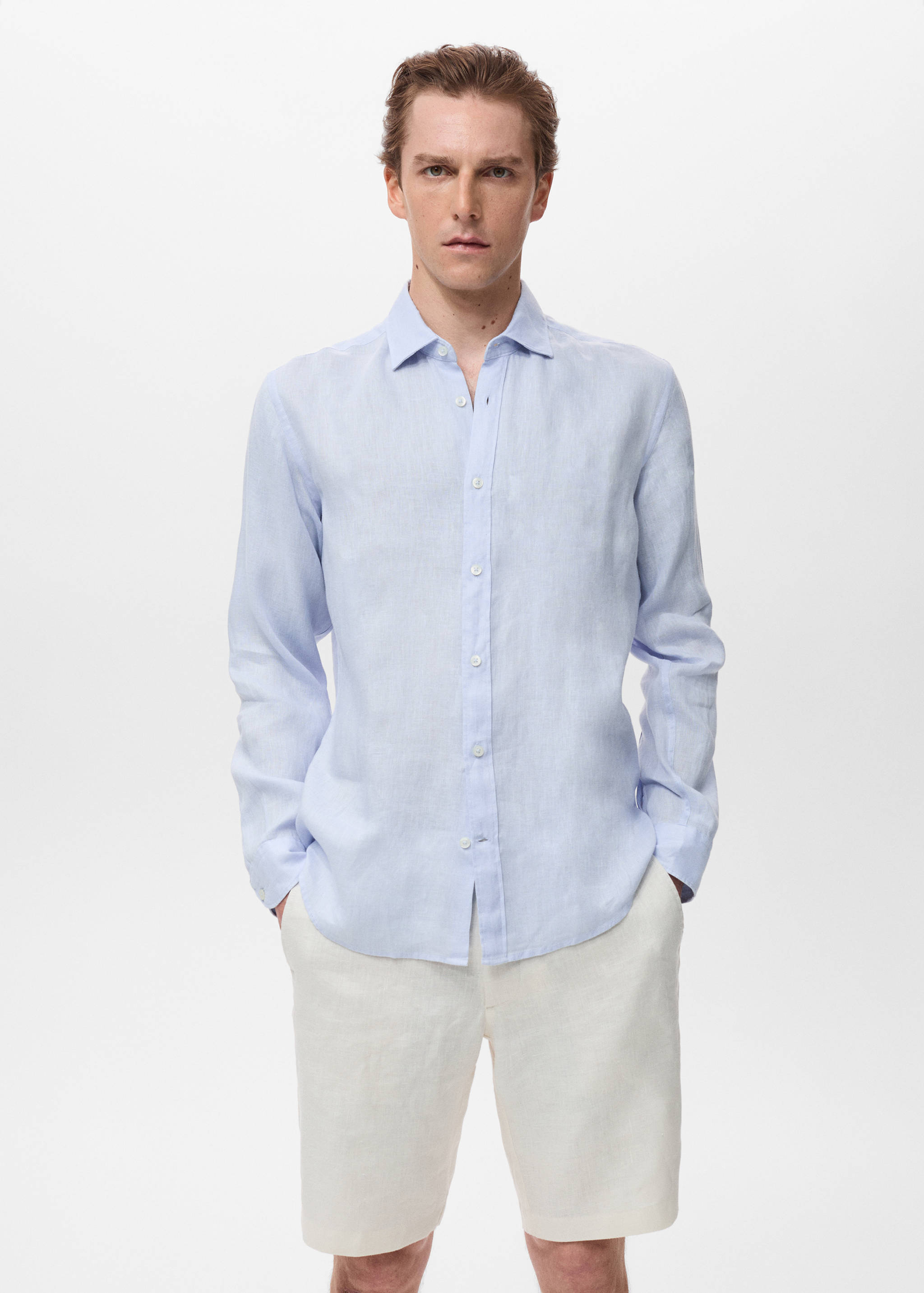 100% linen regular-fit shirt - Medium plane