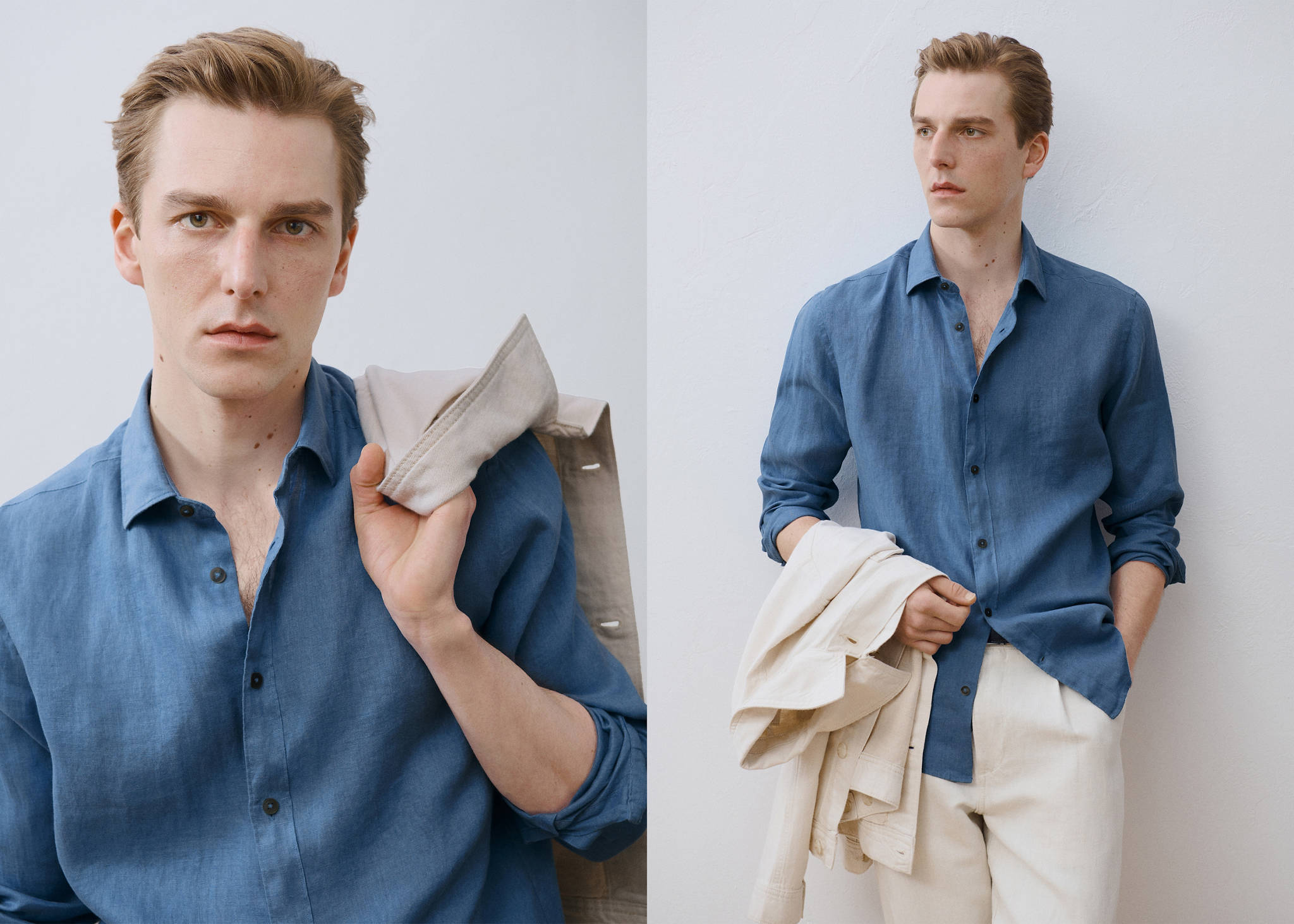 100% linen regular-fit shirt - Panoramic plane