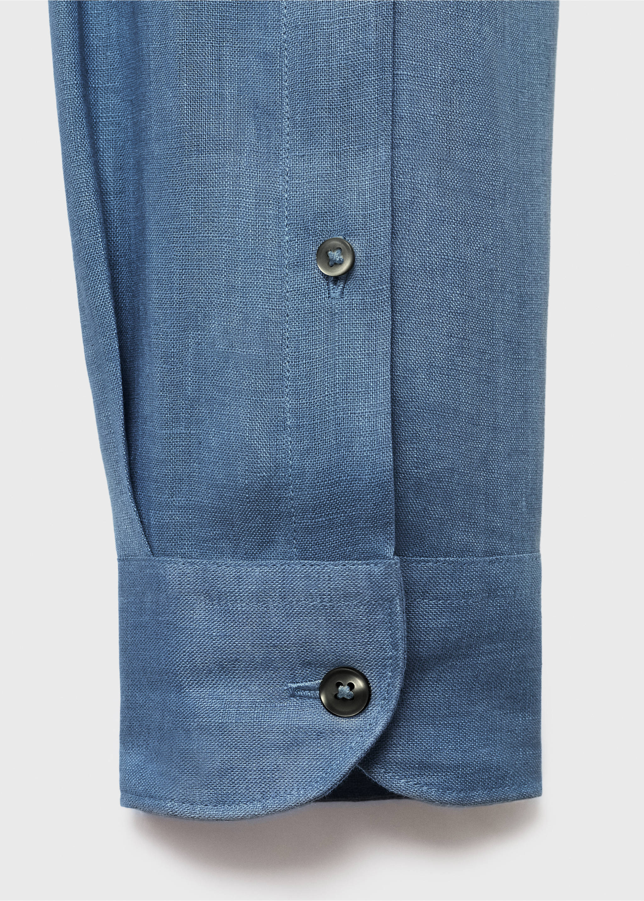 100% linen regular-fit shirt - Details of the article 0, China Blue. Ref: 17021250-00.