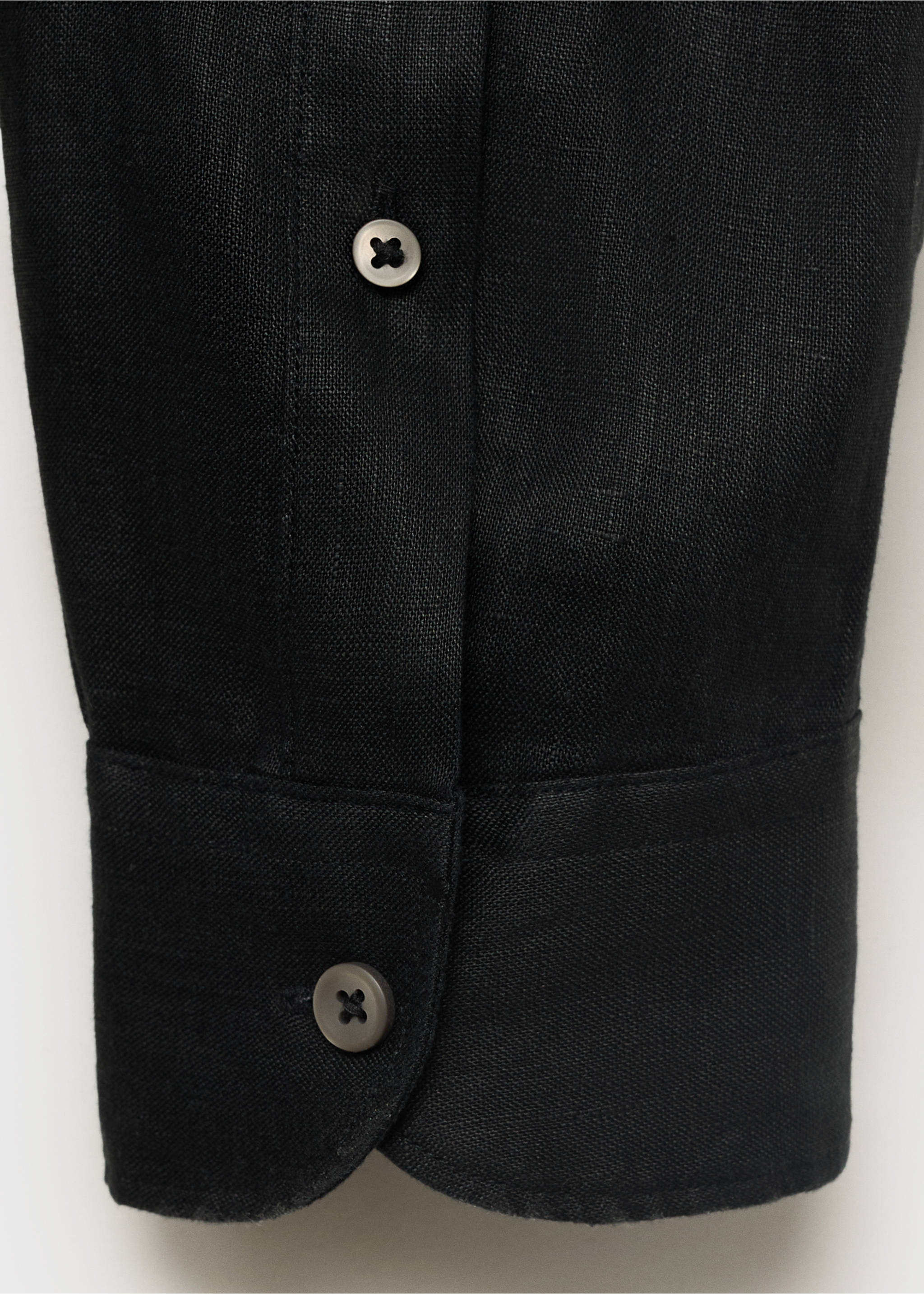 100% linen regular-fit shirt - Details of the article 0, Black. Ref: 17021250-00.