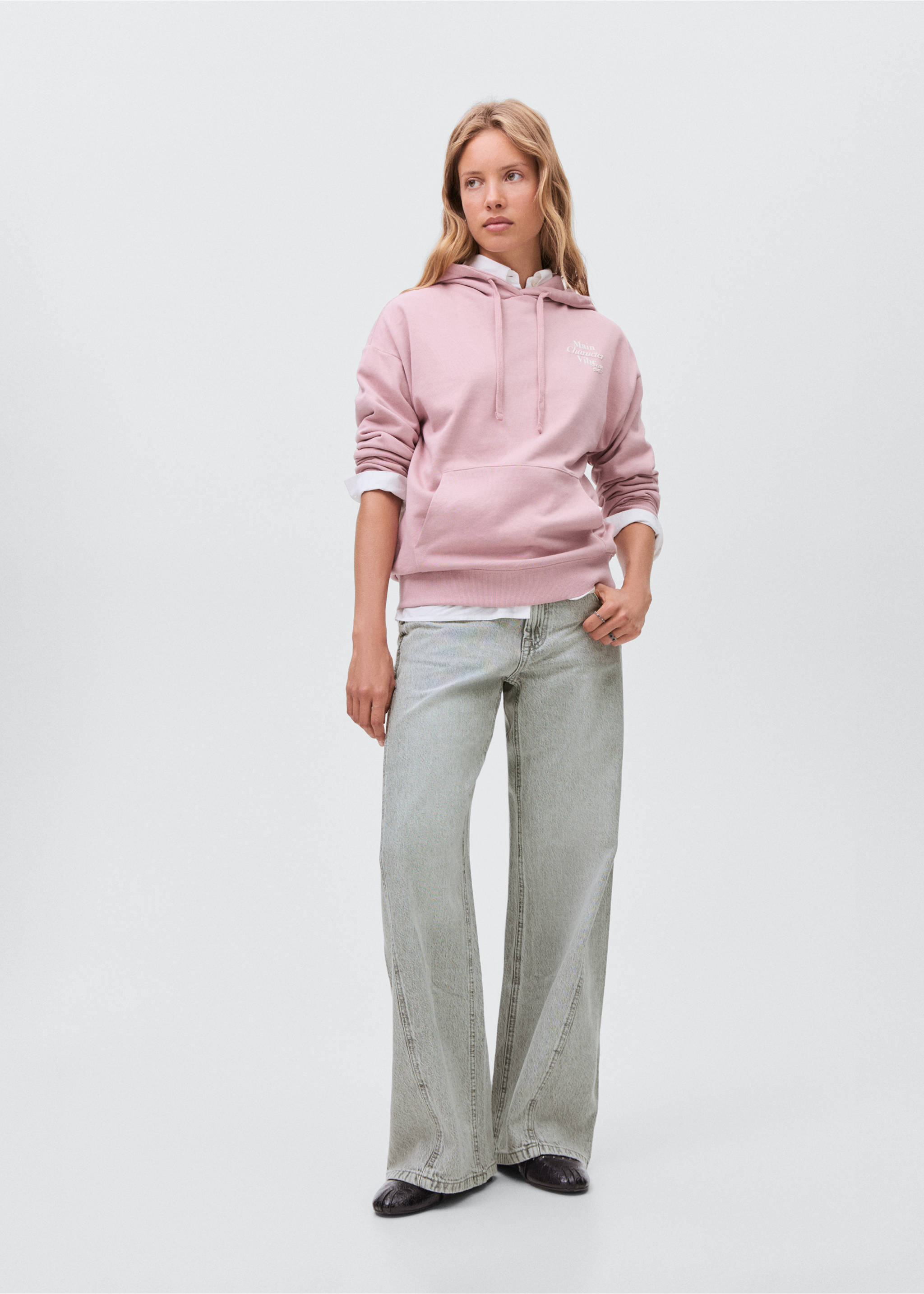 Τζιν low waist wideleg - Γενικό πλάνο, Γκρι Ντένιμ. Ref: 17021251-00.