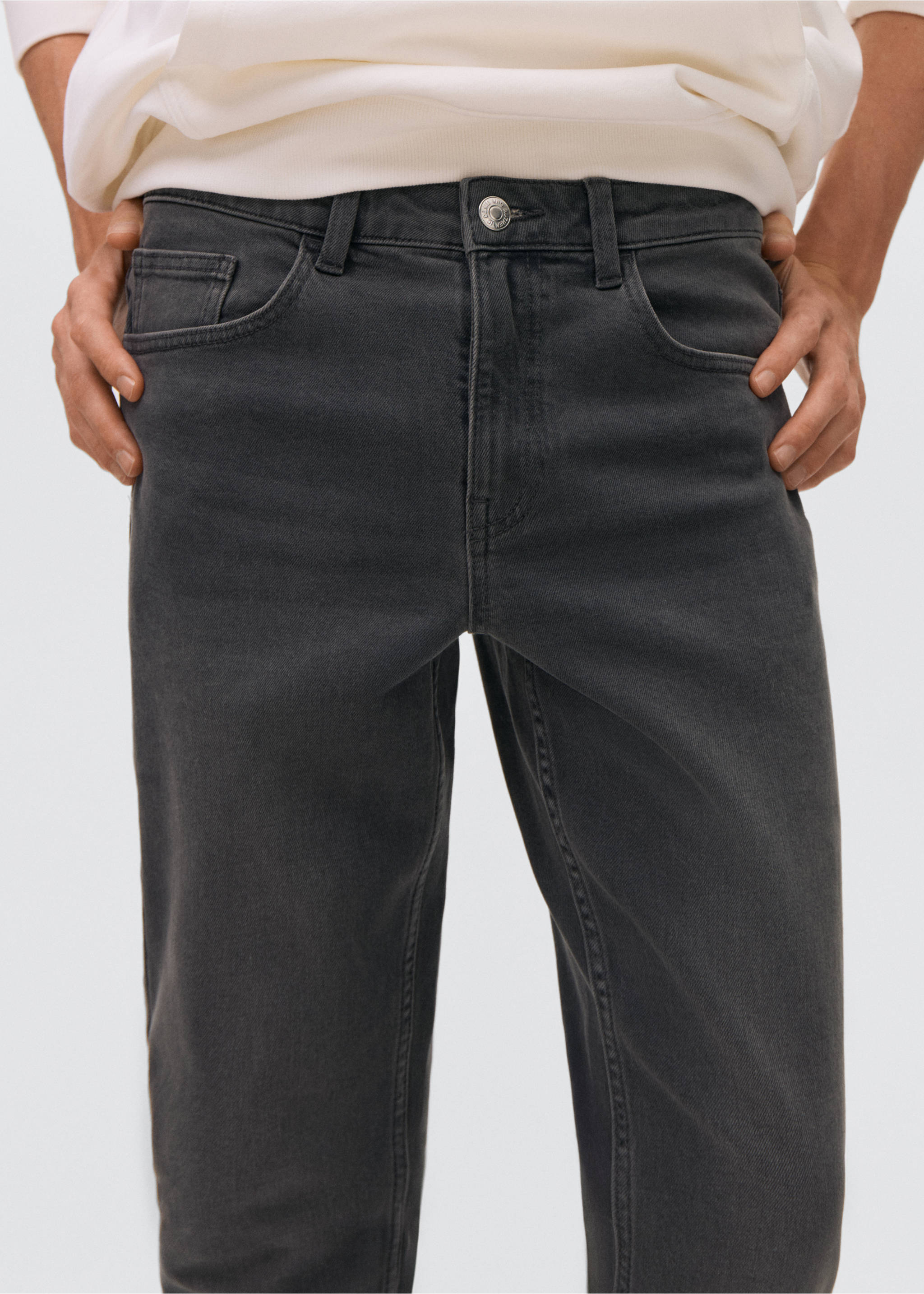 Skinny-fit jeans - Details of the article 3, Denim Grey. Ref: 17021255-00.