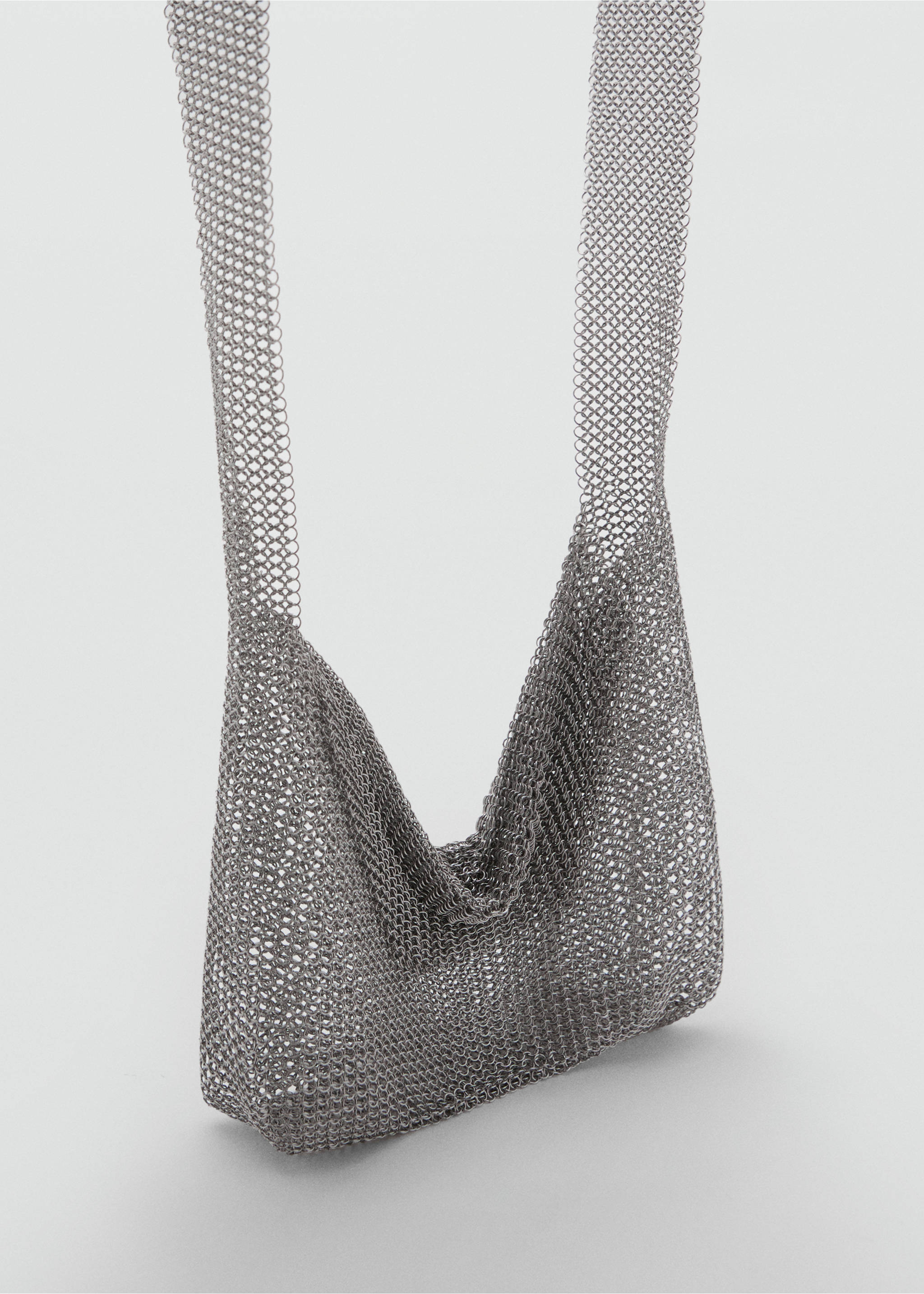 Metal mesh shoulder bag - Medium plane, Silver. Ref: 17021257-00.