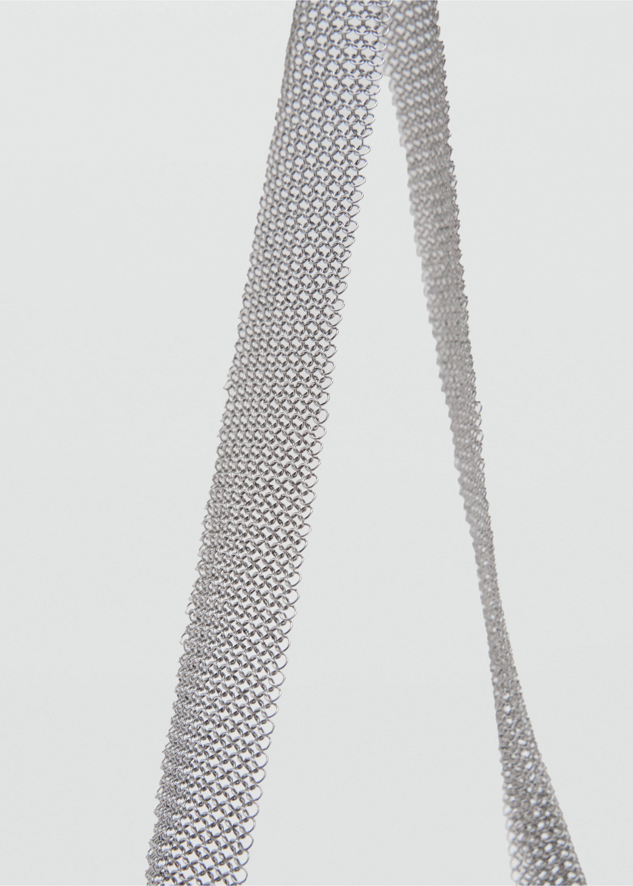 Metal mesh shoulder bag - Details of the article 1, Silver. Ref: 17021257-00.
