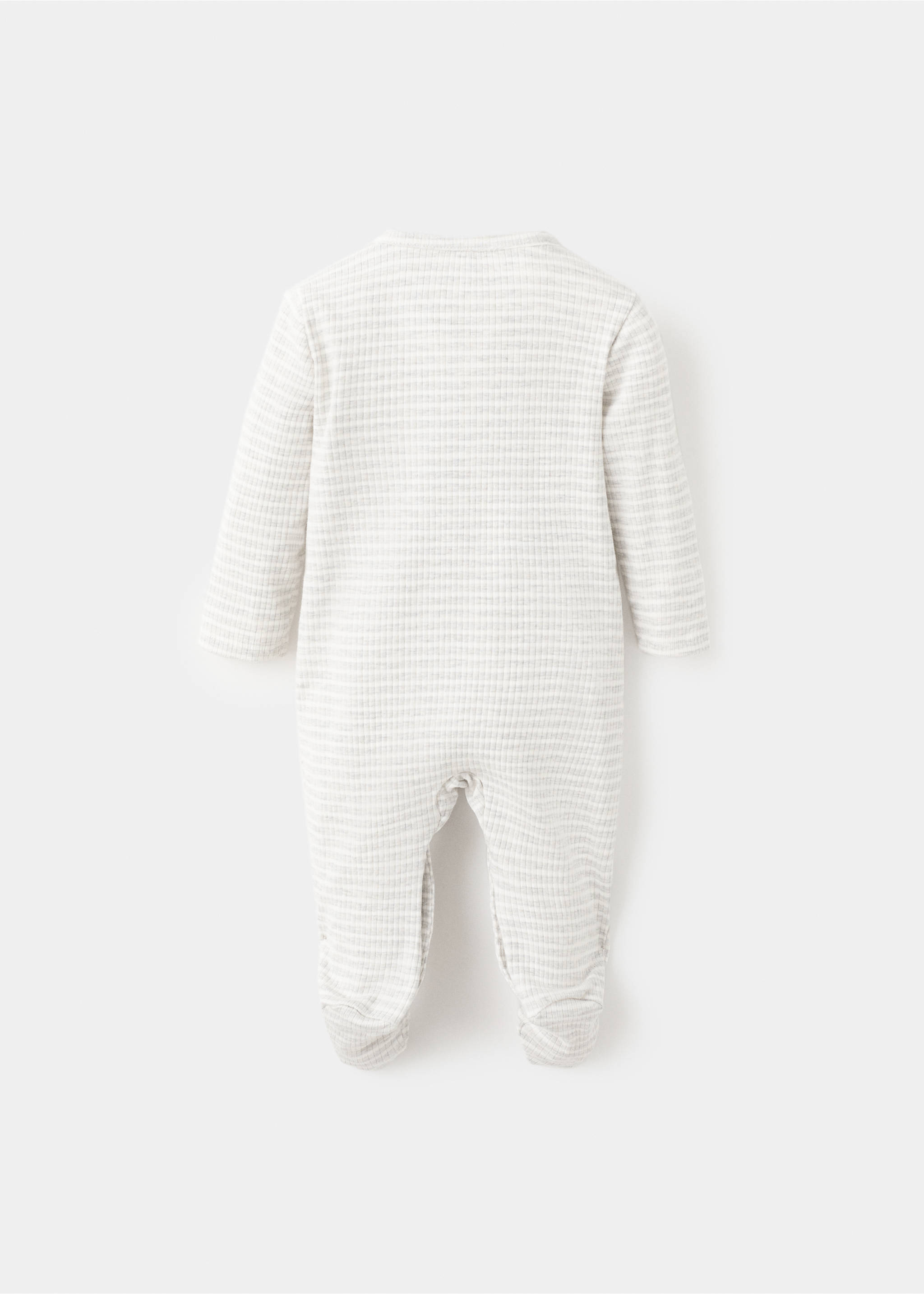 Striped onesie pyjama - Reverse of the article, Light Heather Grey. Ref: 17021259-00.