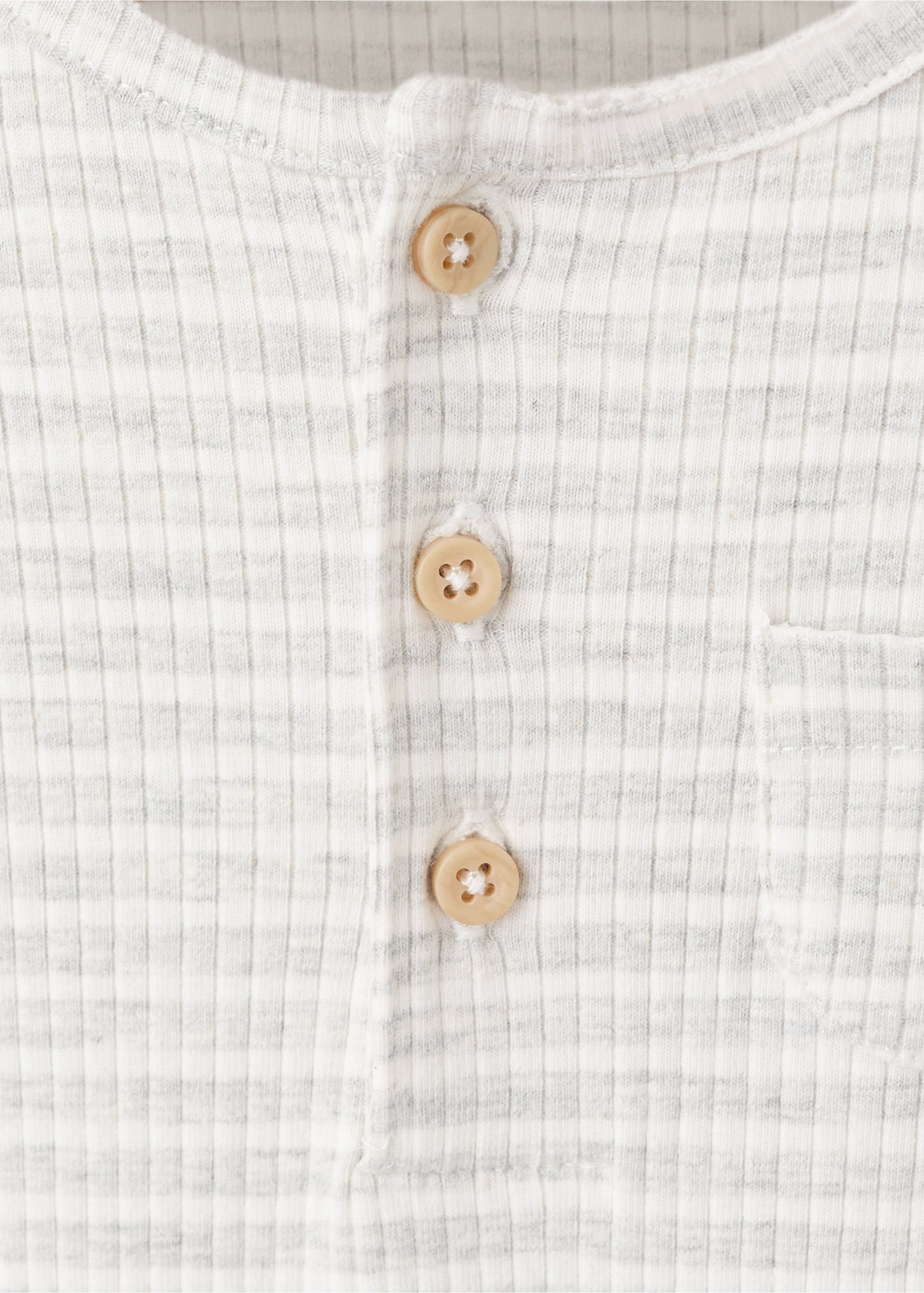 Striped onesie pyjama - Details of the article 8, Light Heather Grey. Ref: 17021259-00.