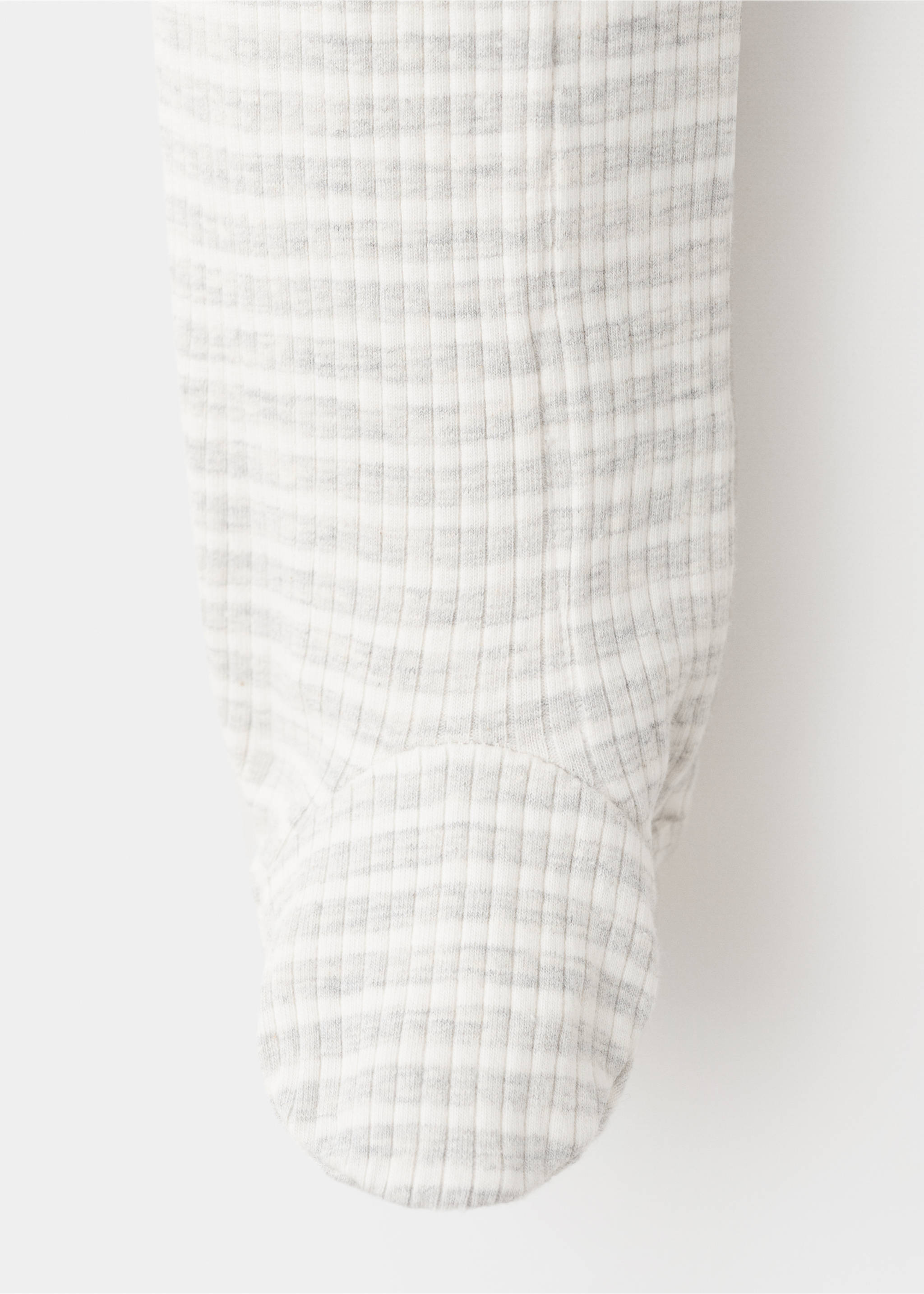 Striped onesie pyjama - Details of the article 0, Light Heather Grey. Ref: 17021259-00.