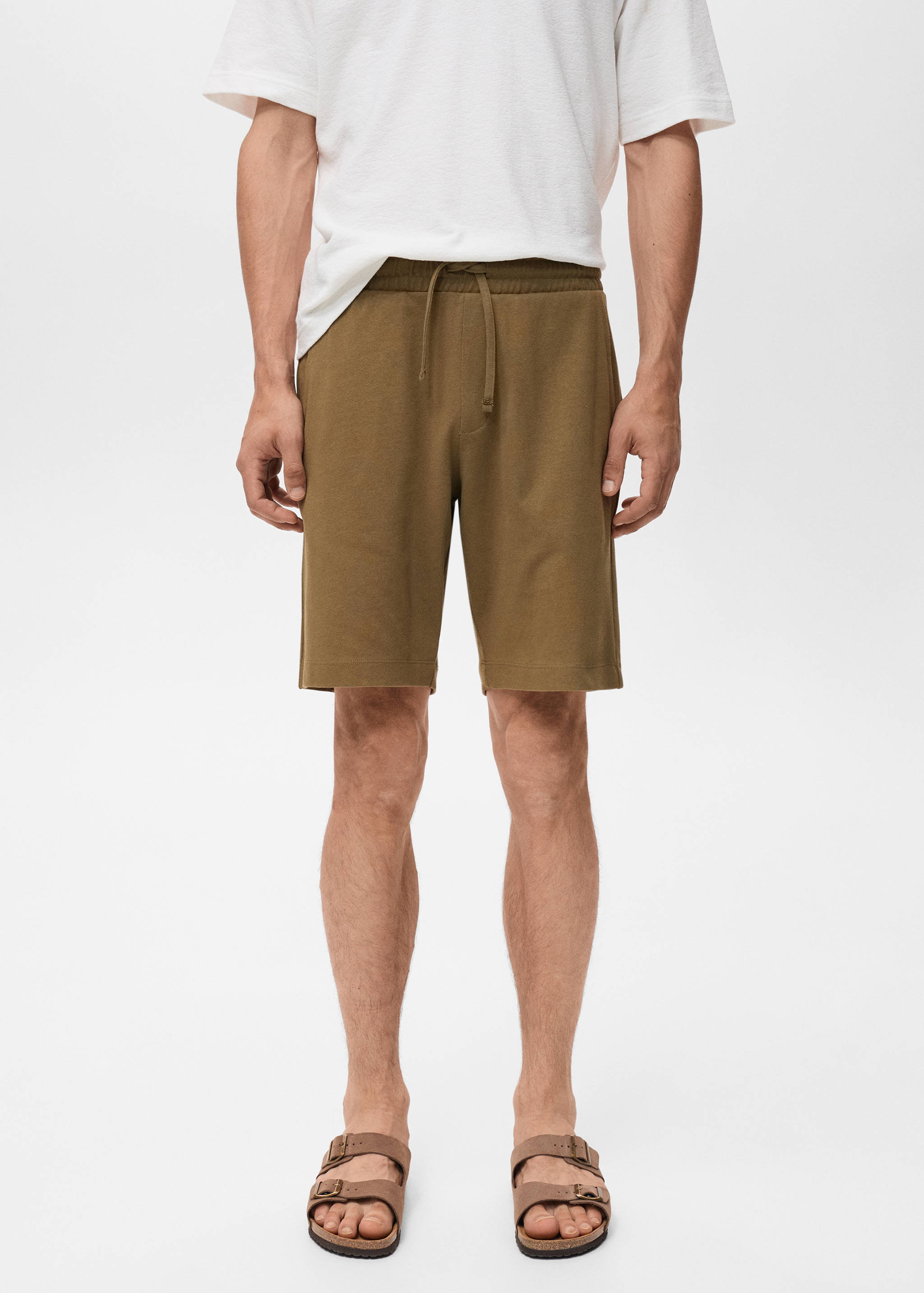 100% cotton bermuda shorts with drawstring - Medium plane