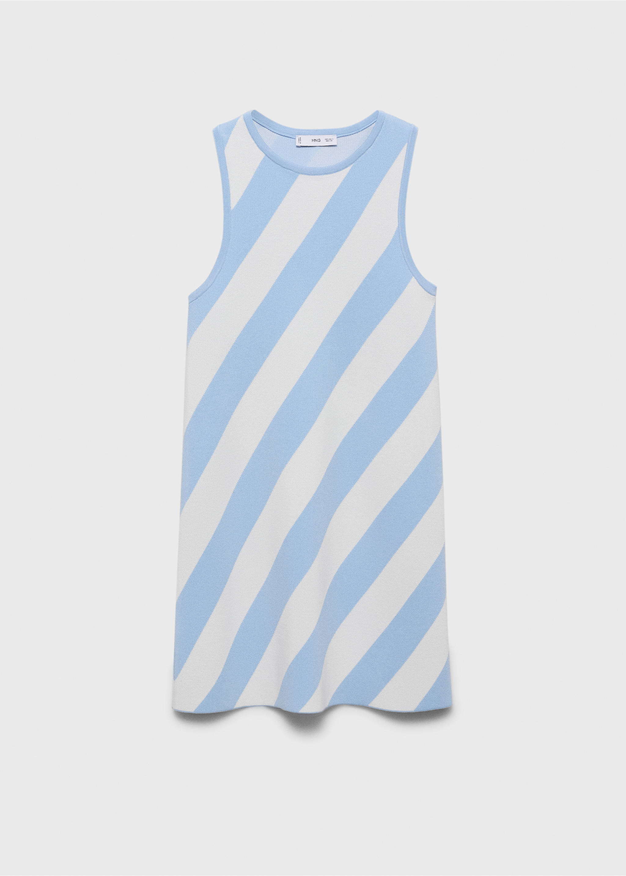 Knitted dress with straps - Article without model, Sky Blue. Ref: 17021262-00.