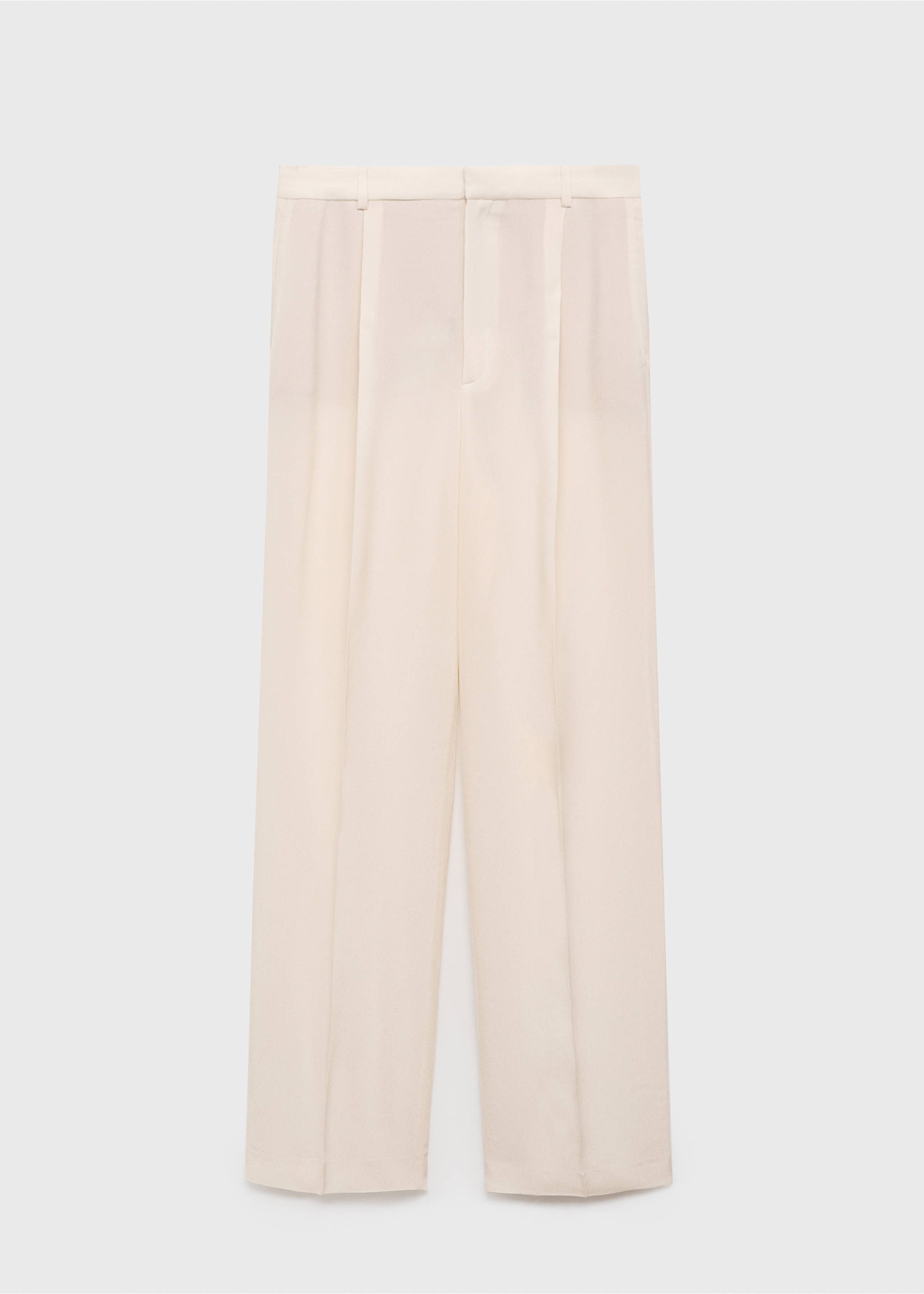 Straight-fit suit trousers - Article without model, Vanilla. Ref: 17021268-00.