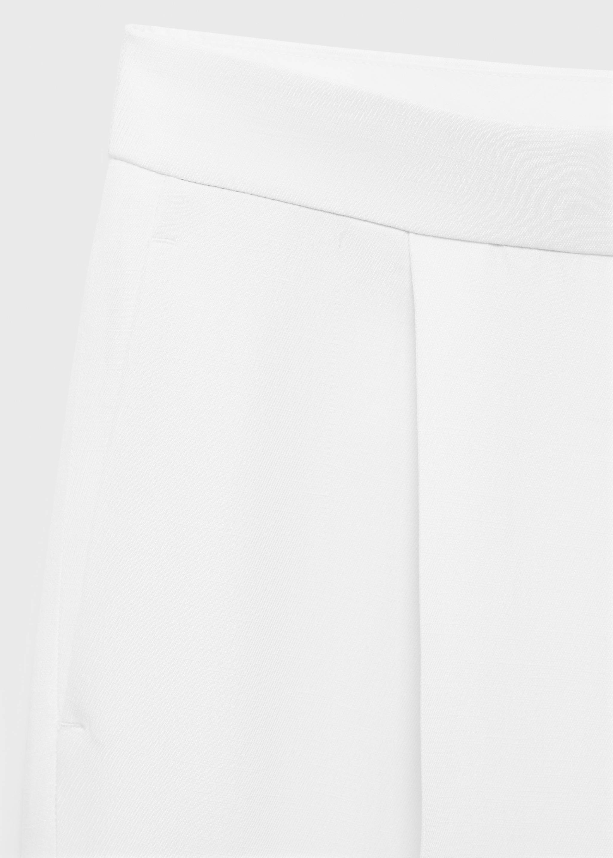 Linen-blend pleated trousers - Details of the article 0