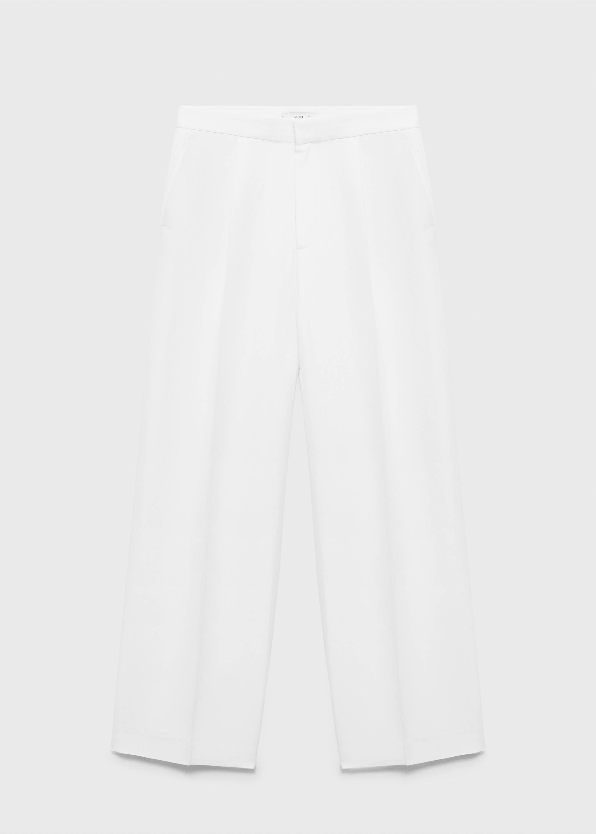 Linen-blend pleated trousers - Article without model, White. Ref: 17021269-00.