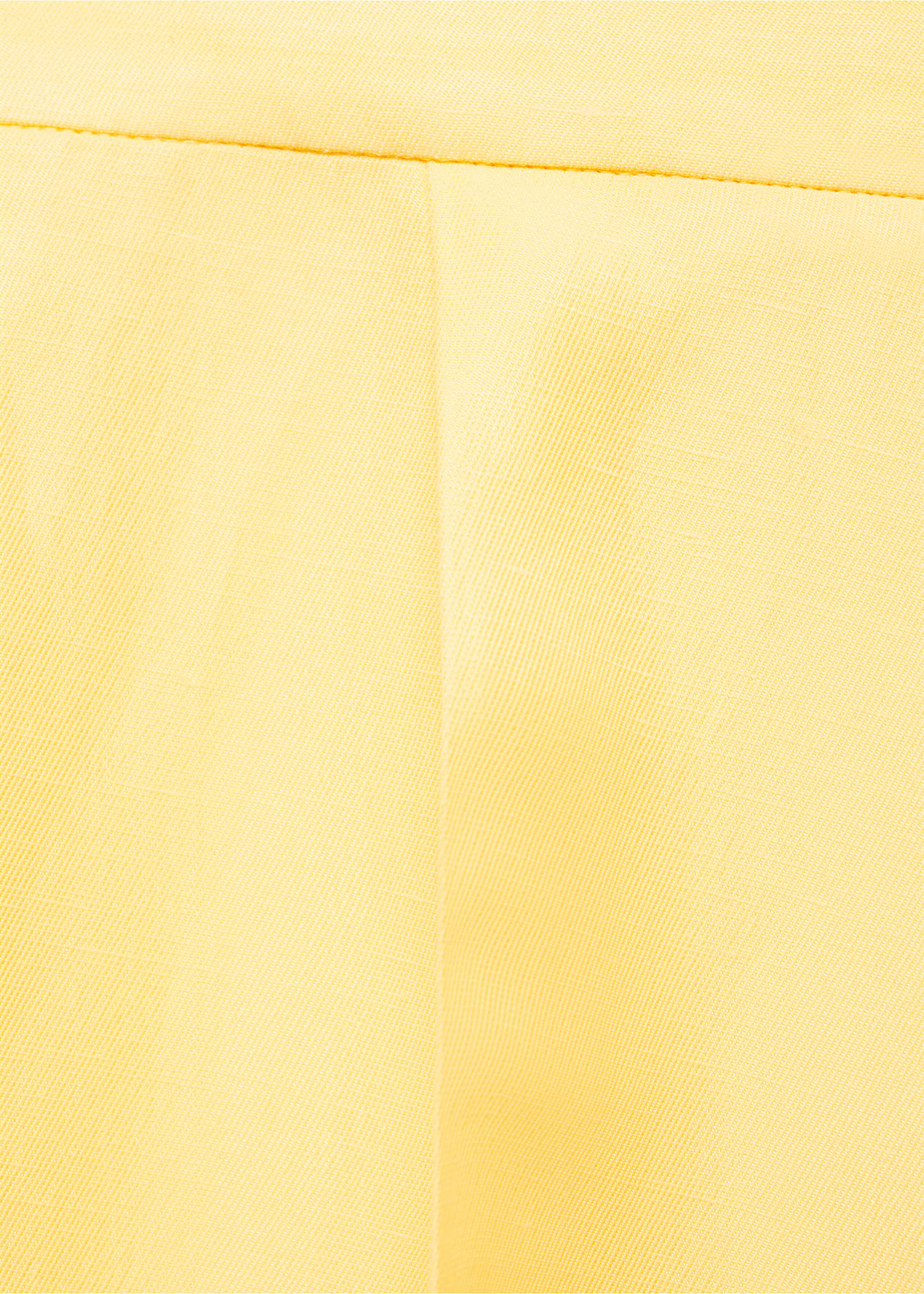 Linen-blend pleated trousers - Details of the article 0, Yellow. Ref: 17021270-00.