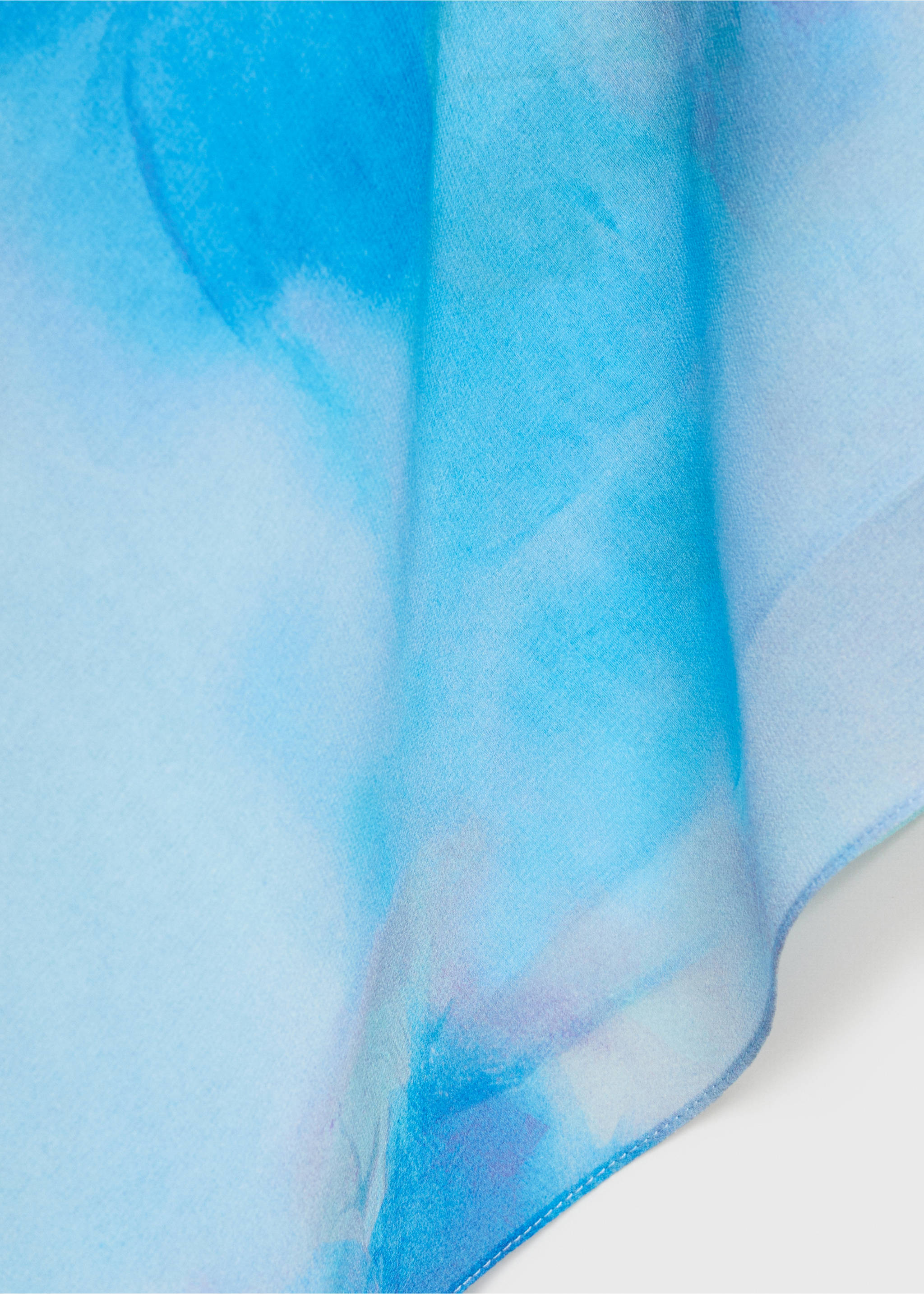 Asymmetrical floral scarf dress - Details of the article 8, Blue. Ref: 17021271-00.