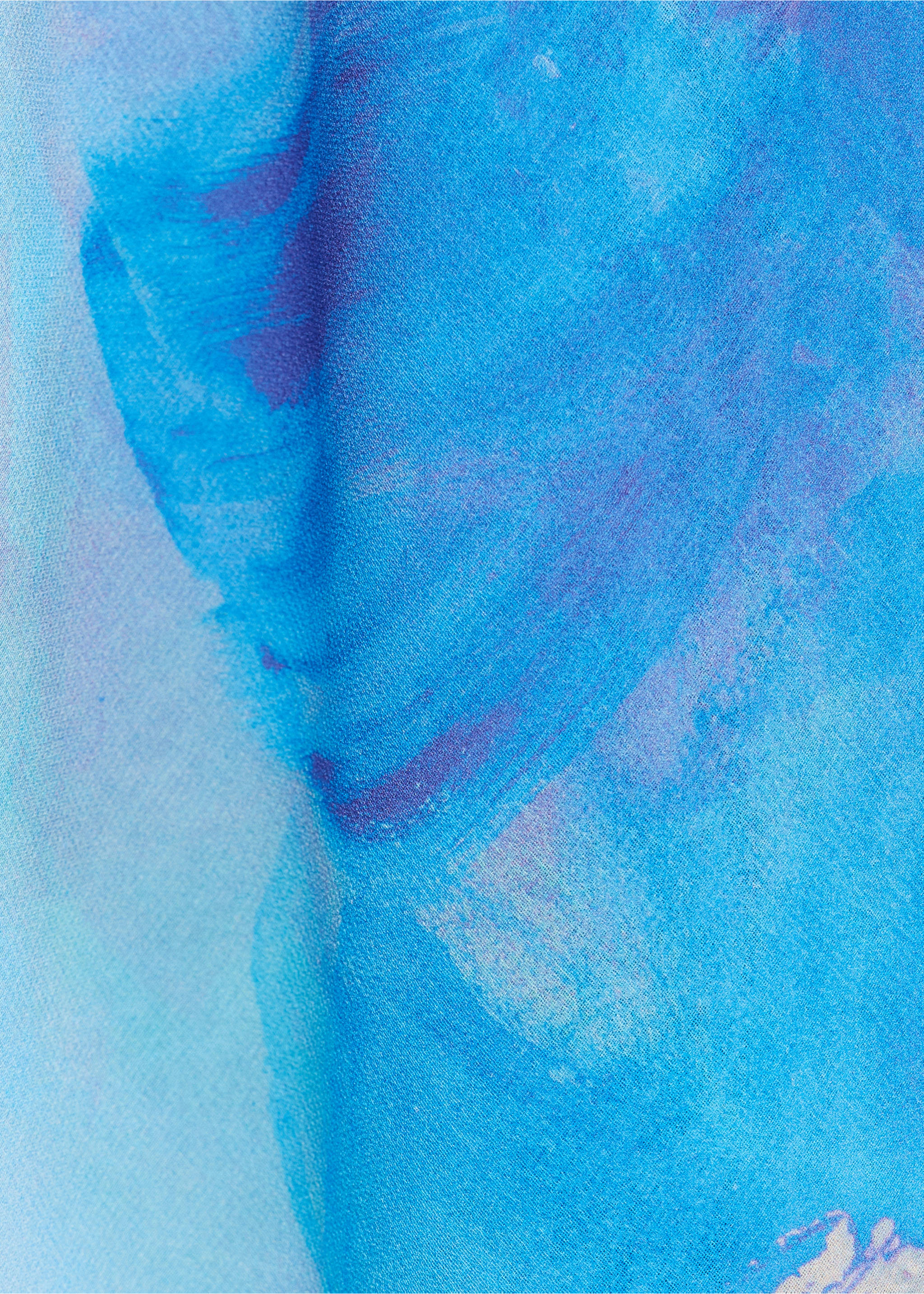 Asymmetrical floral scarf dress - Details of the article 0, Blue. Ref: 17021271-00.