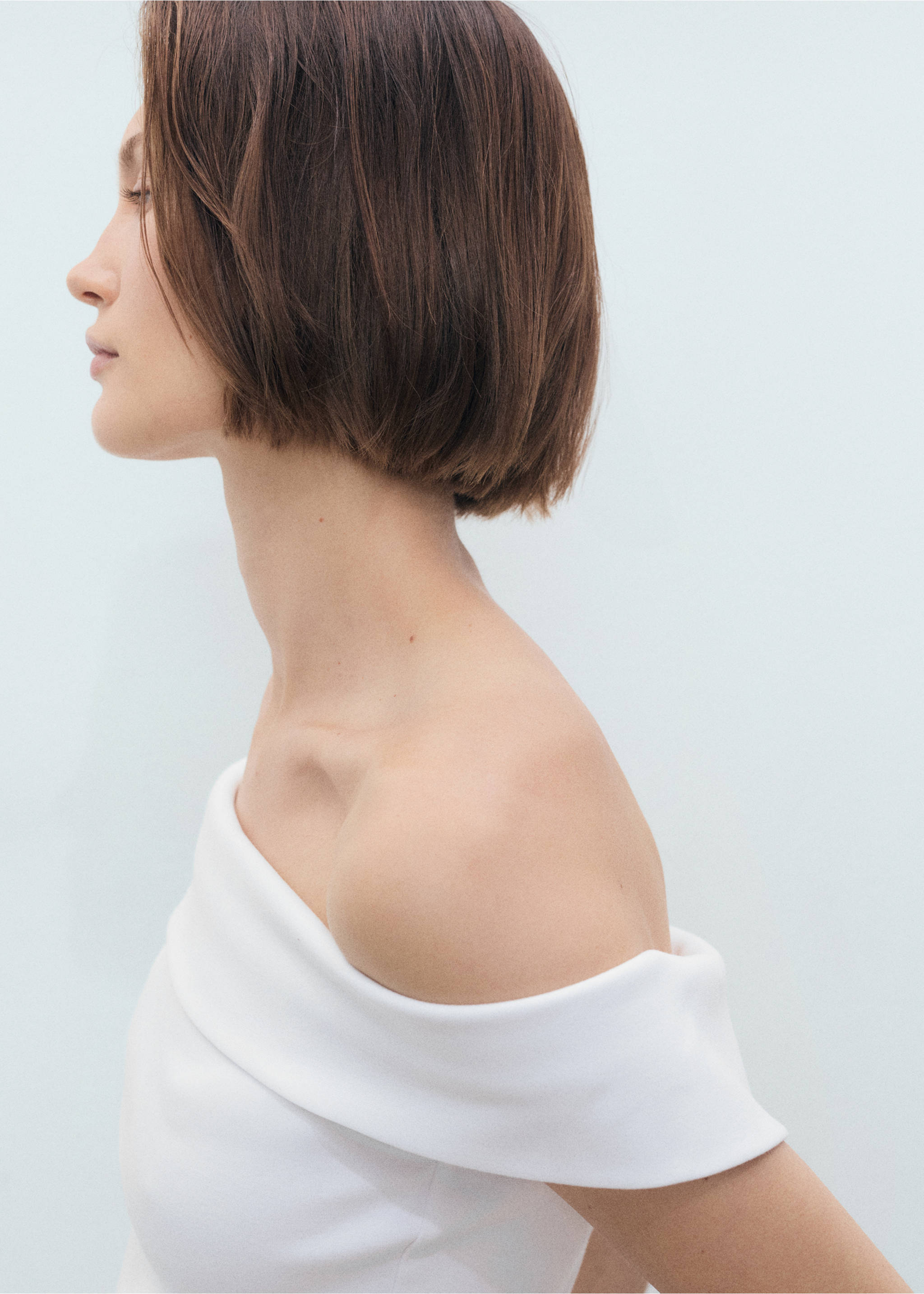 Strapless top - Details of the article 1, White. Ref: 17021272-00.