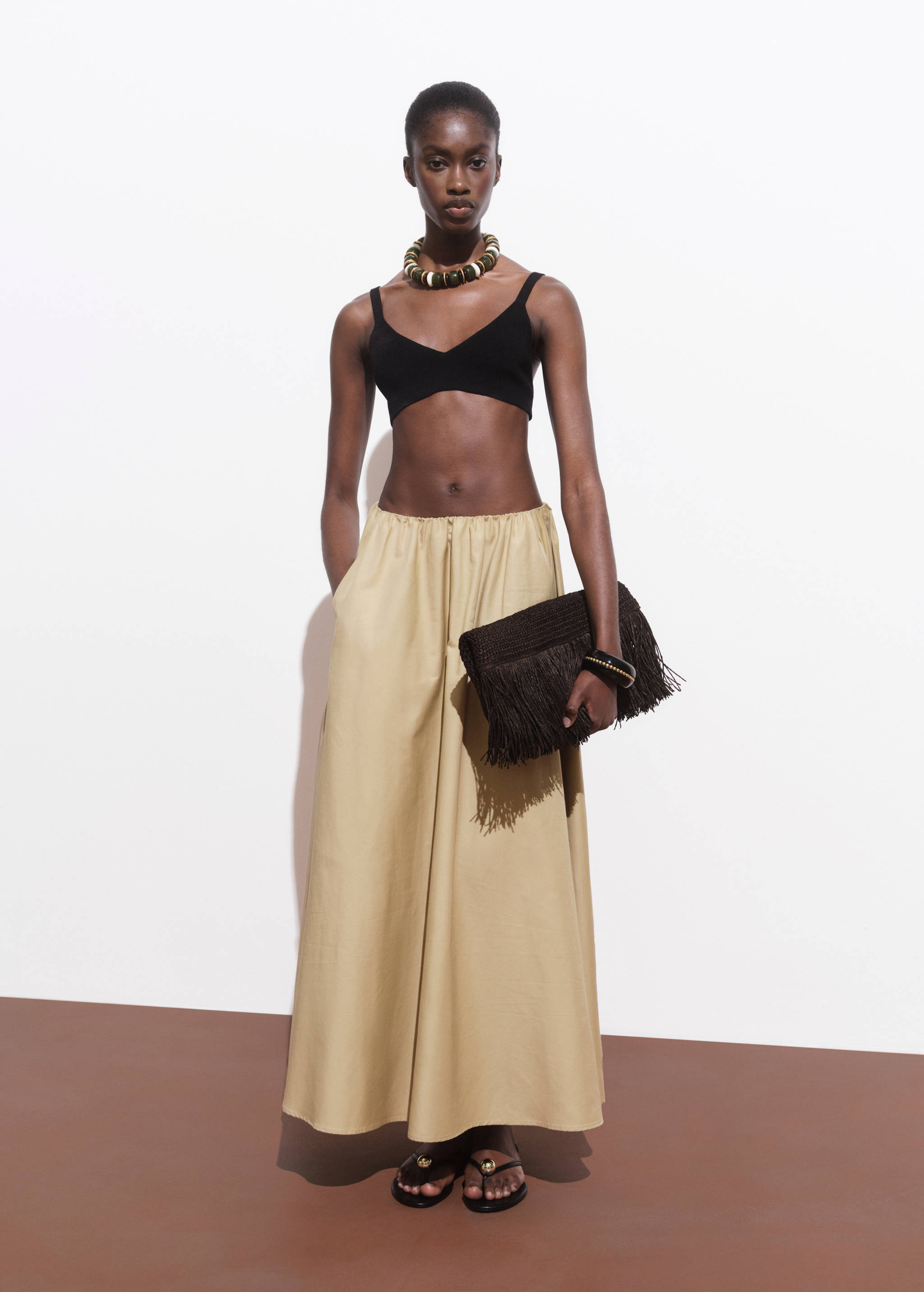 Flared cotton skirt - General plane