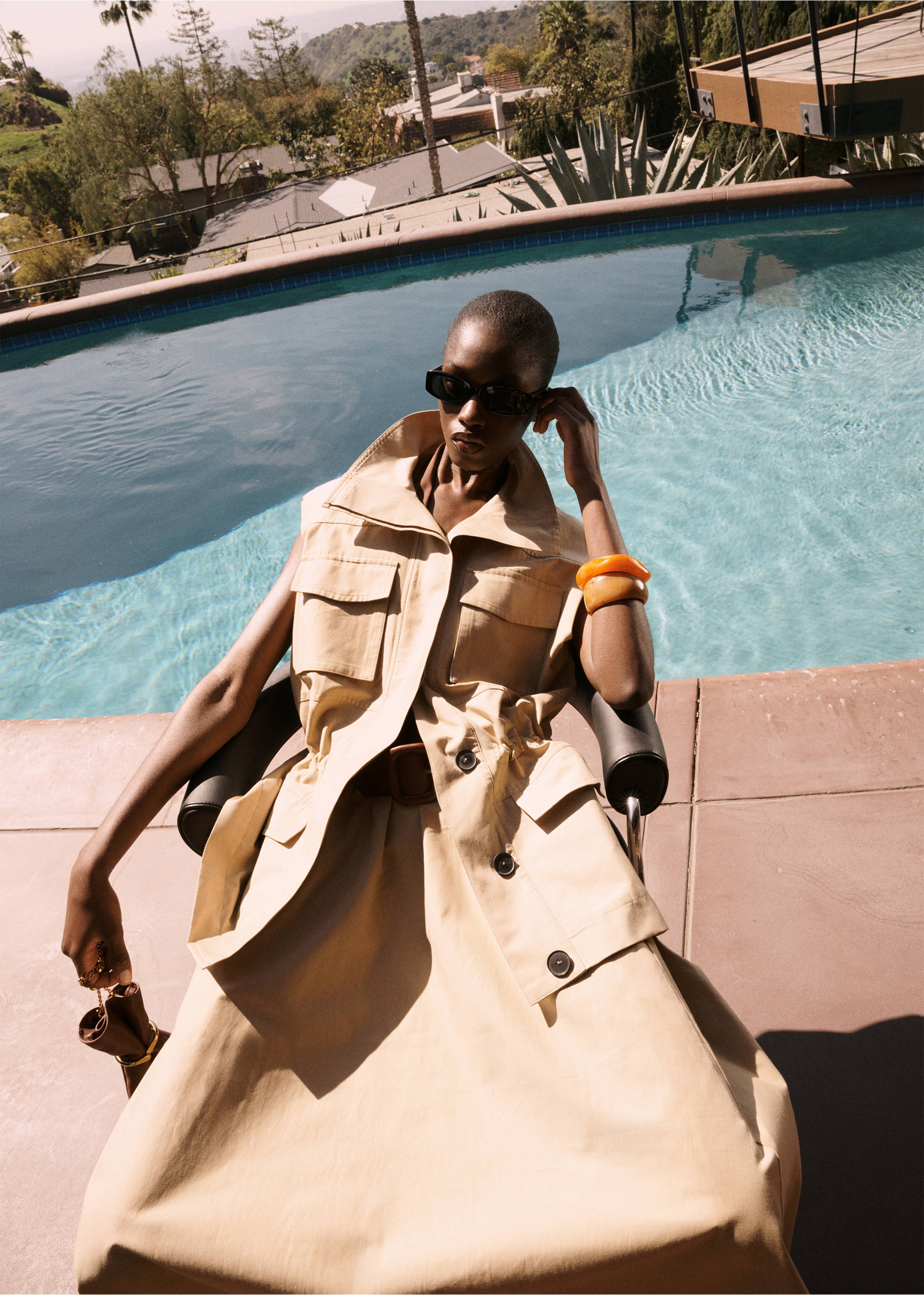 Flared cotton skirt - Details of the article 6, Beige. Ref: 17021275-00.