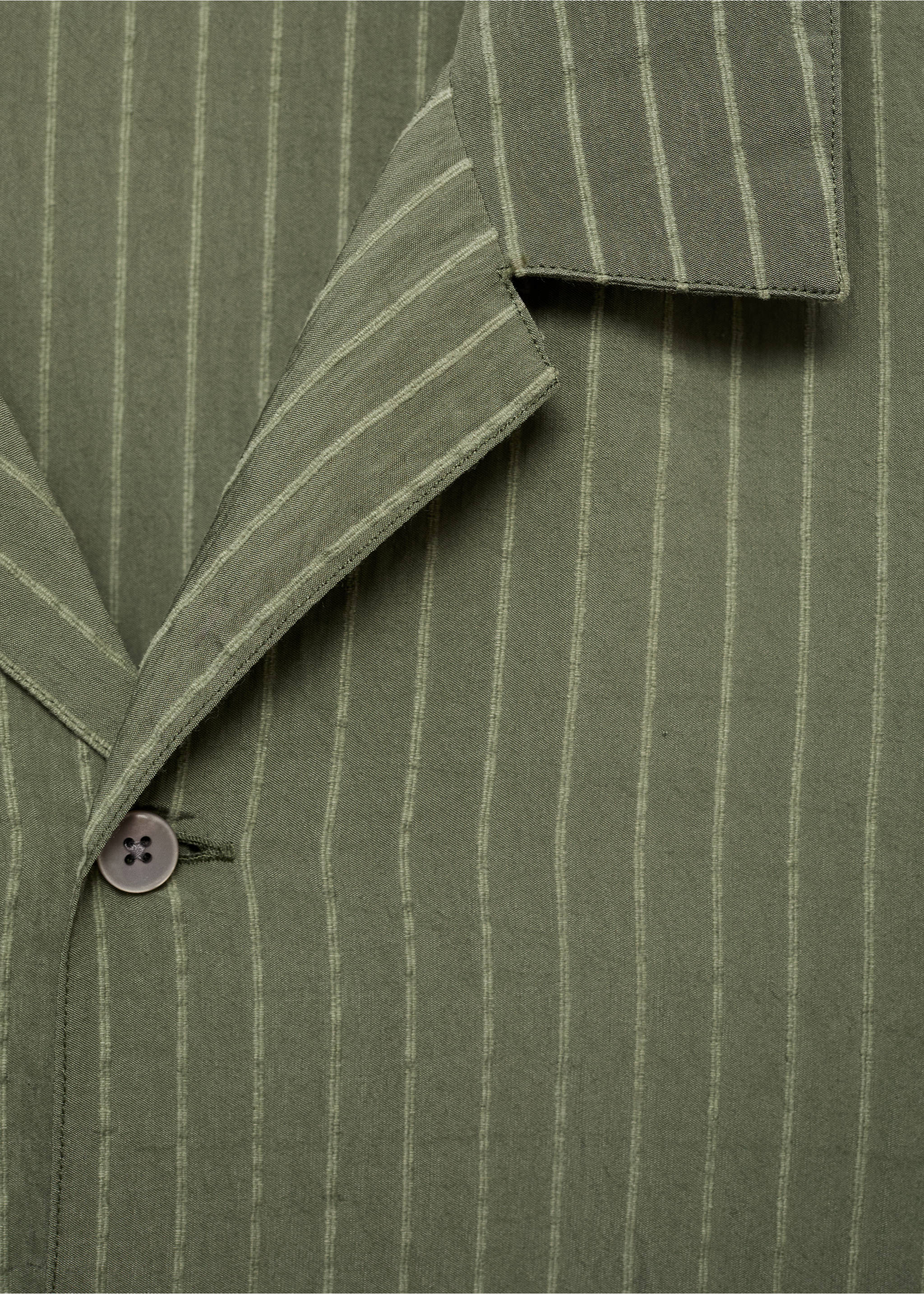 Short sleeve striped shirt - Details of the article 8, Dark Green. Ref: 17021276-00.