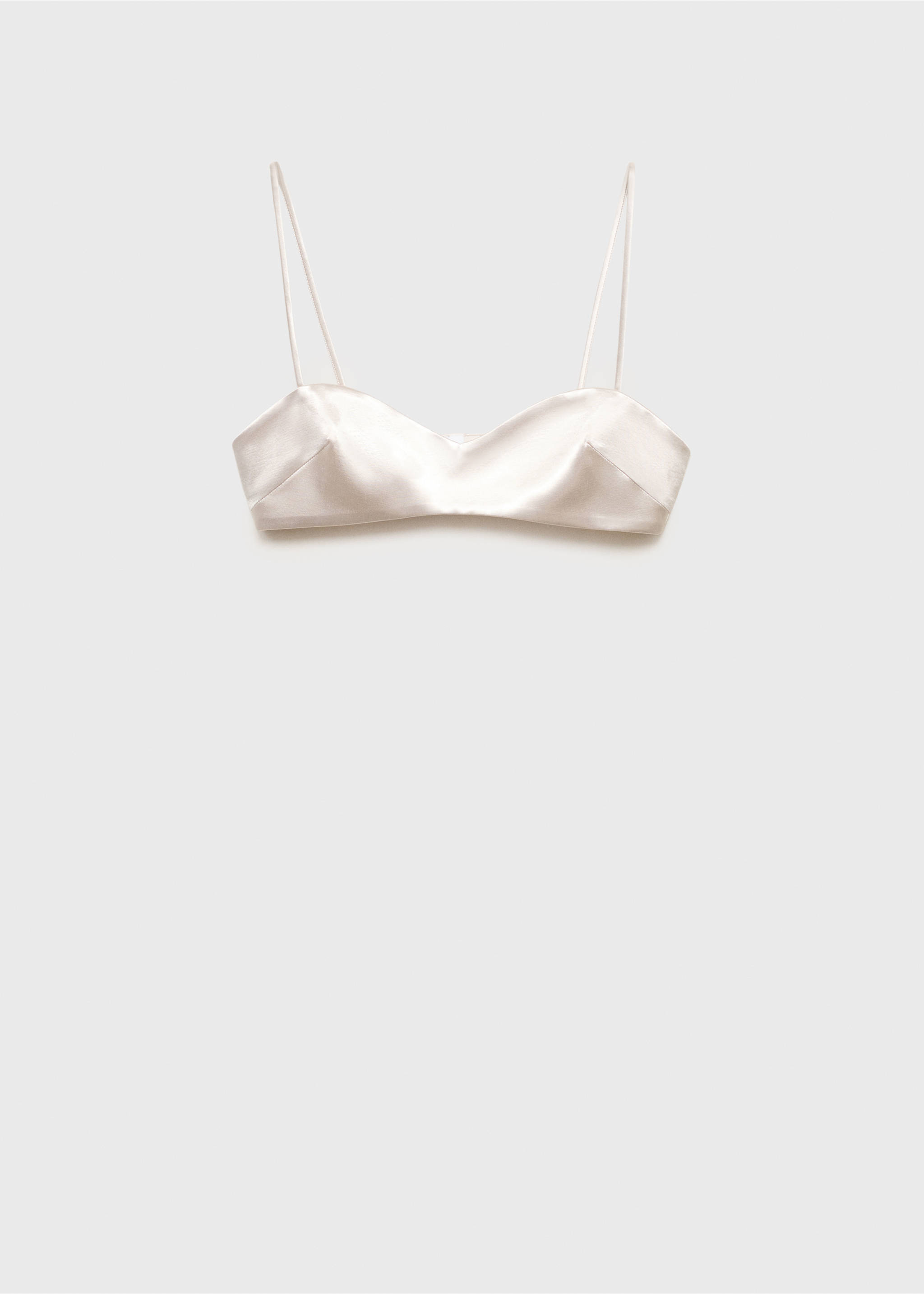 Satin crop top - Article without model, Silver. Ref: 17021278-00.